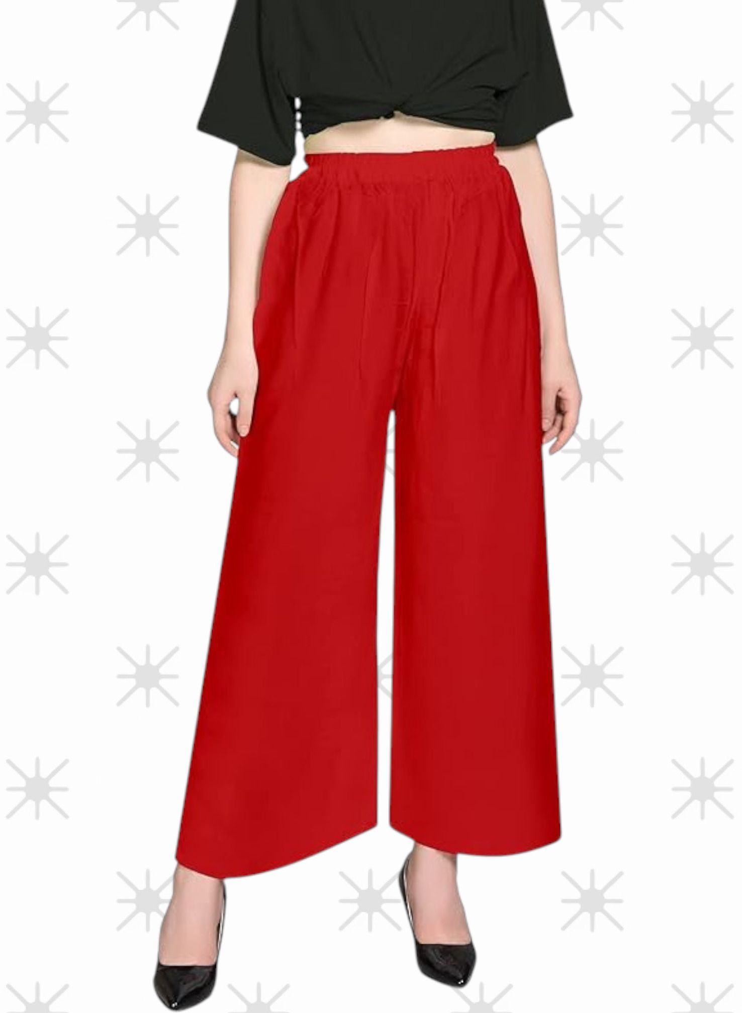 acd Women Comfort Fit Red Viscose Rayon Trousers-picture-11