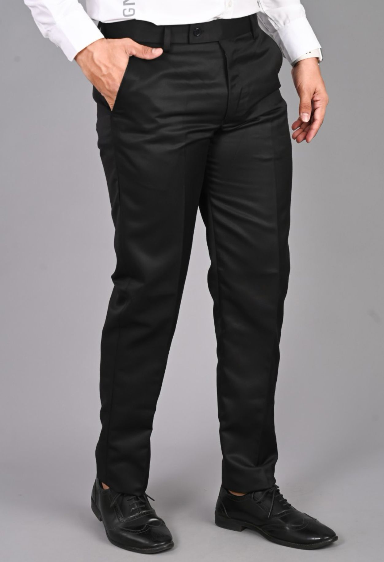fubar Men Regular Fit Black Viscose Rayon Trousers-picture-19