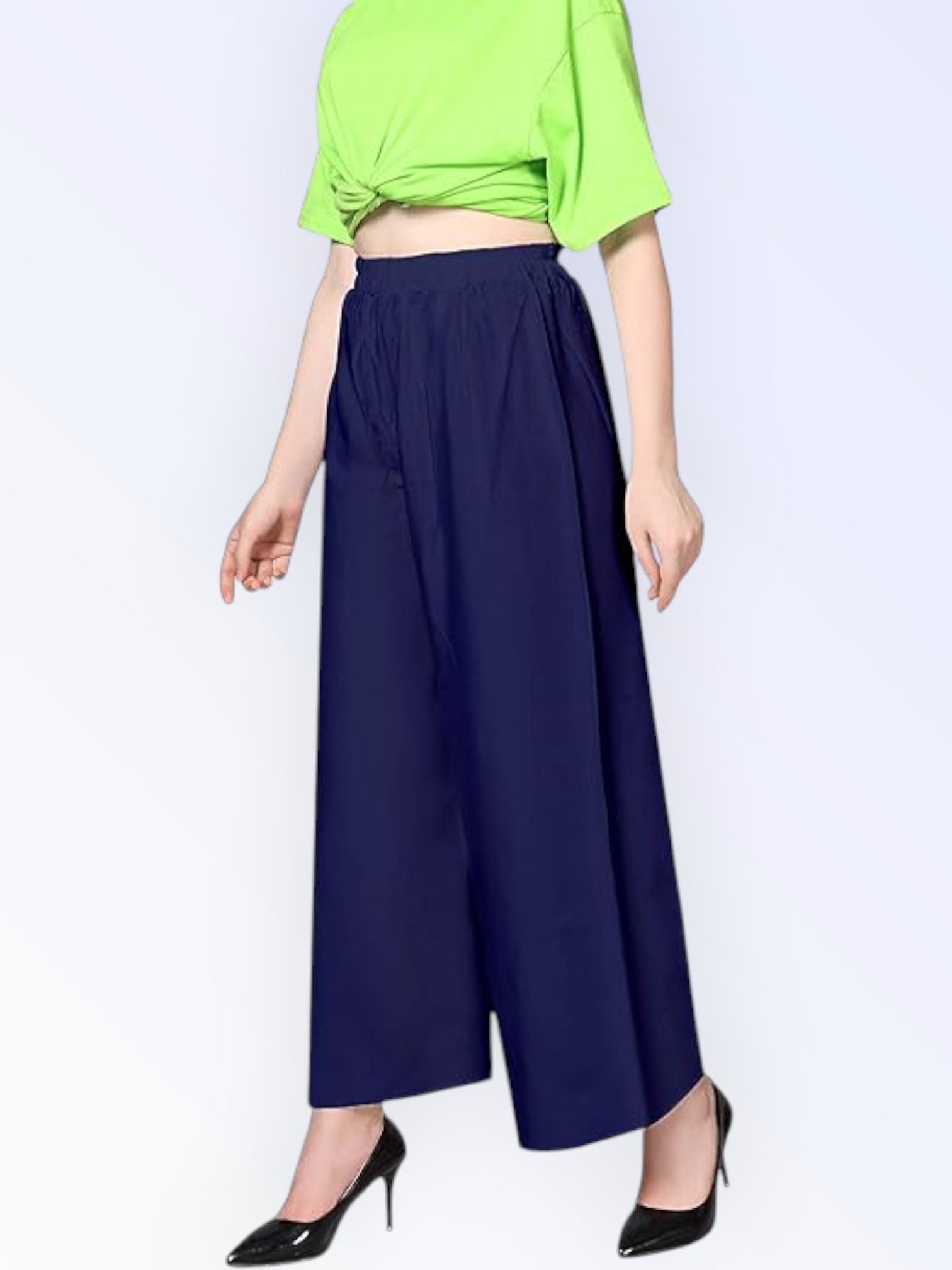 acd Women Comfort Fit Blue Viscose Rayon Trousers-picture-24
