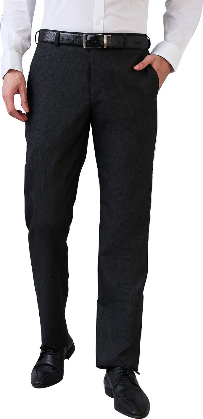 Men Regular Fit Black Polyester Trousers-image-44