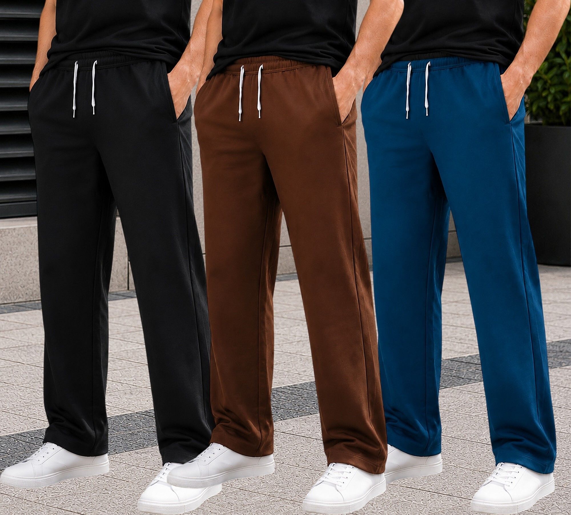 Loose Fit Men Multicolor Cotton Blend Trousers-image-11