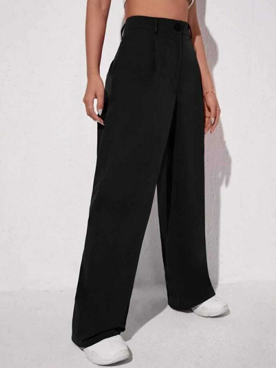 broadstar Women Loose Fit Black Lycra Blend Trousers-picture-14