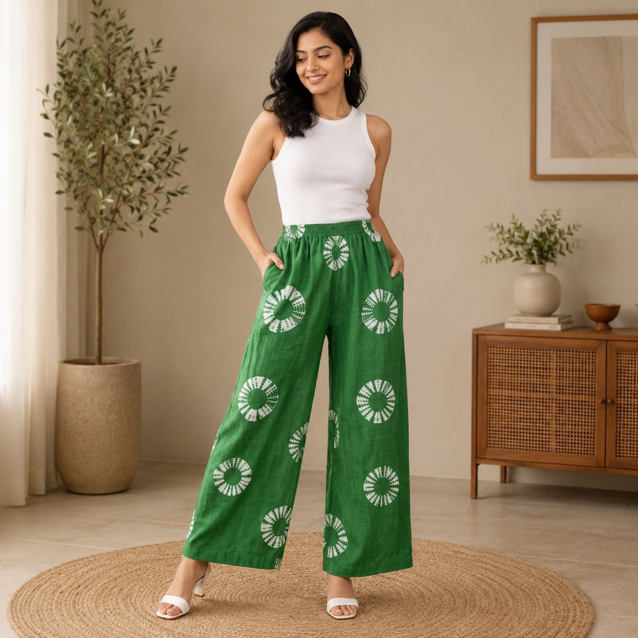 ritz Women Regular Fit Green Pure Cotton Trousers-picture-19