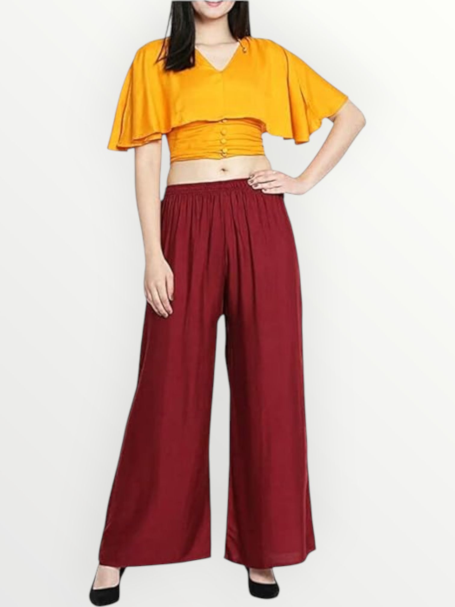 acd Women Comfort Fit Maroon Viscose Rayon Trousers-picture-37