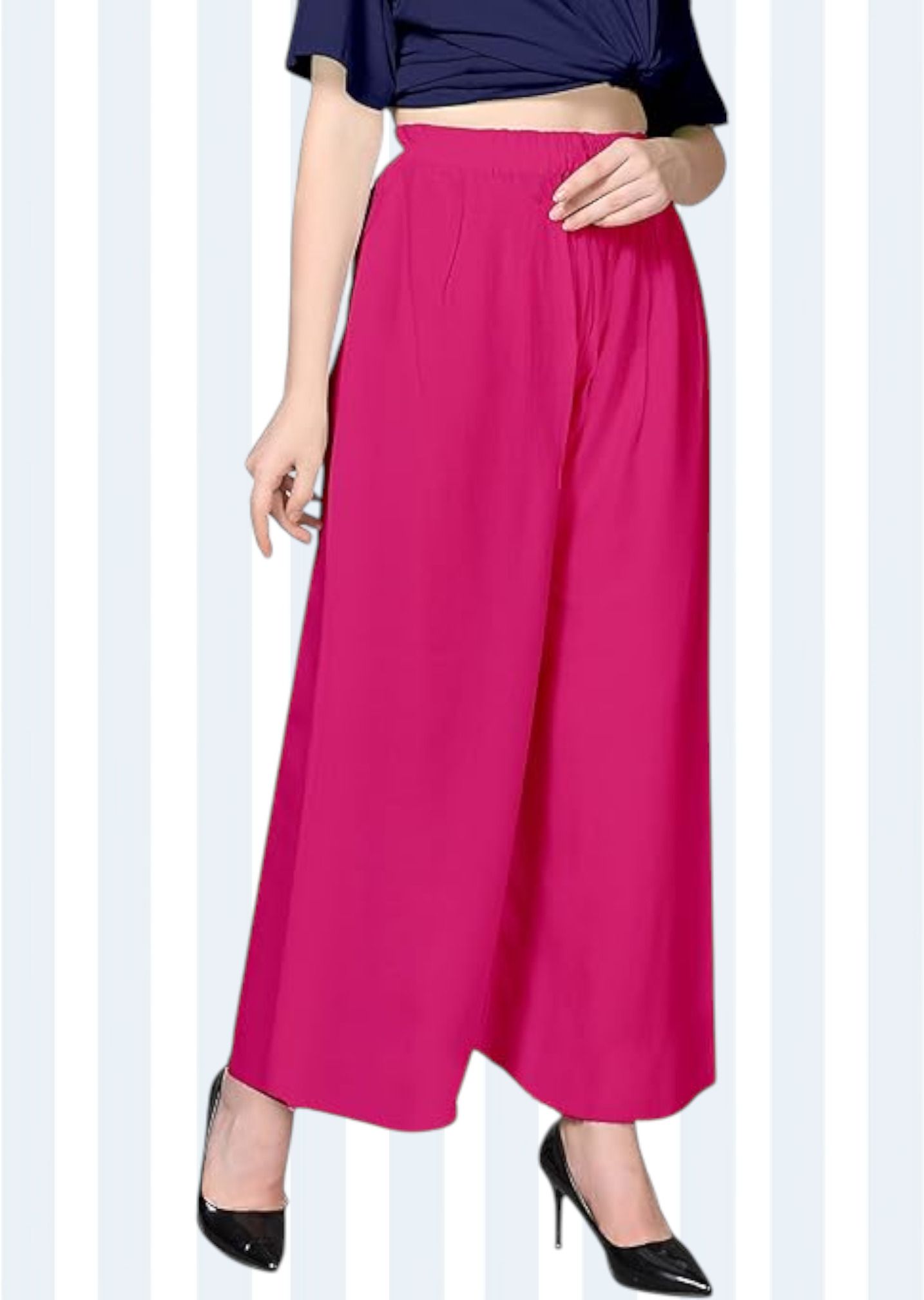 acd Women Comfort Fit Pink Viscose Rayon Trousers-picture-16