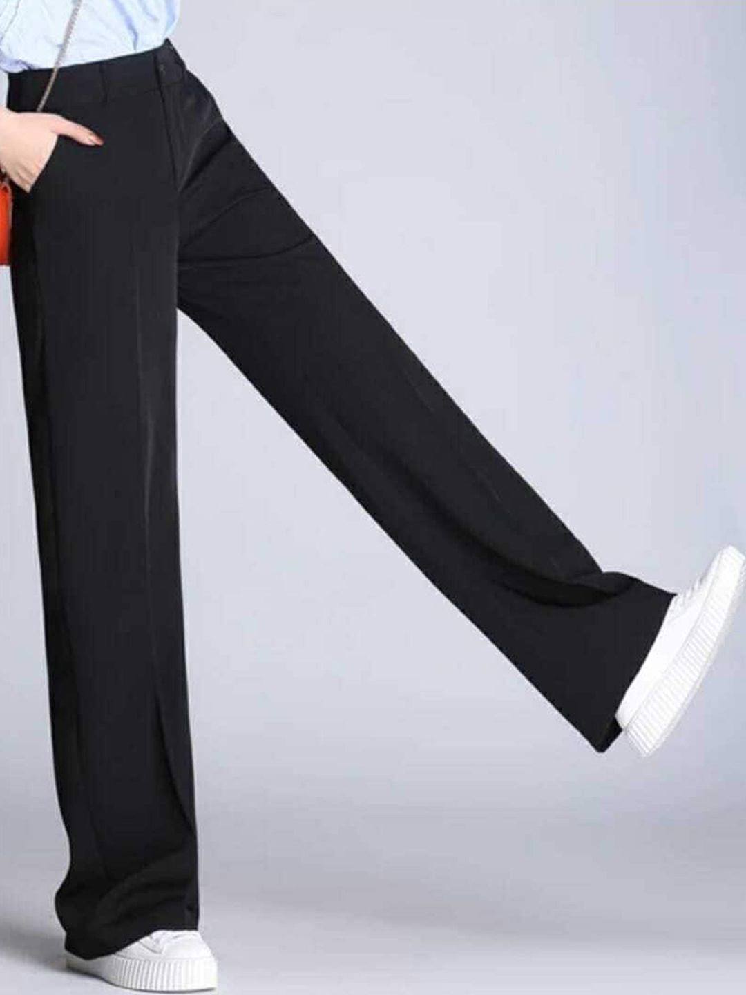 broadstar Women Loose Fit Black Lycra Blend Trousers-picture-25