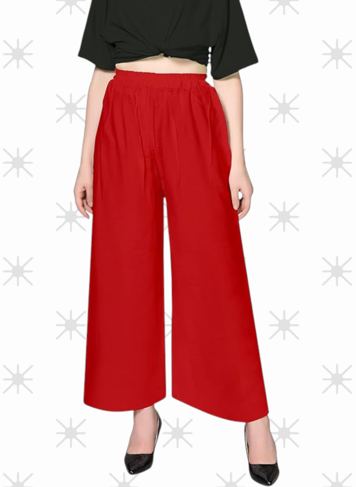 acd Women Comfort Fit Red Viscose Rayon Trousers-picture-39