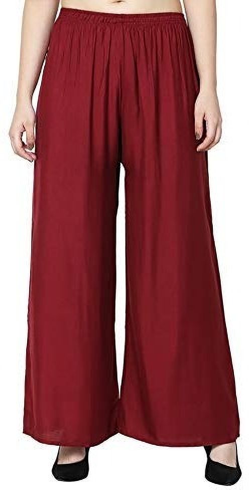 acd Women Comfort Fit Maroon Viscose Rayon Trousers-picture-43