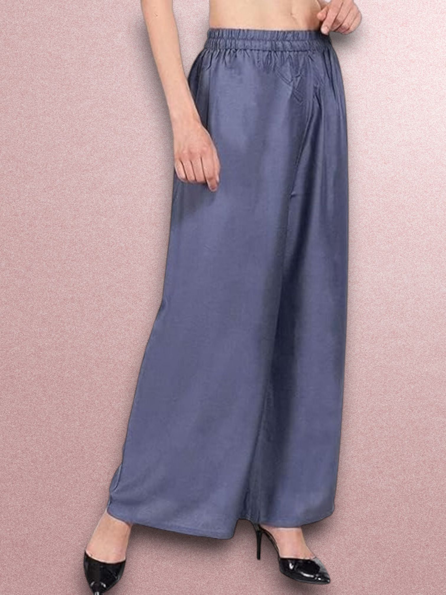 acd Women Comfort Fit Grey Viscose Rayon Trousers-picture-31