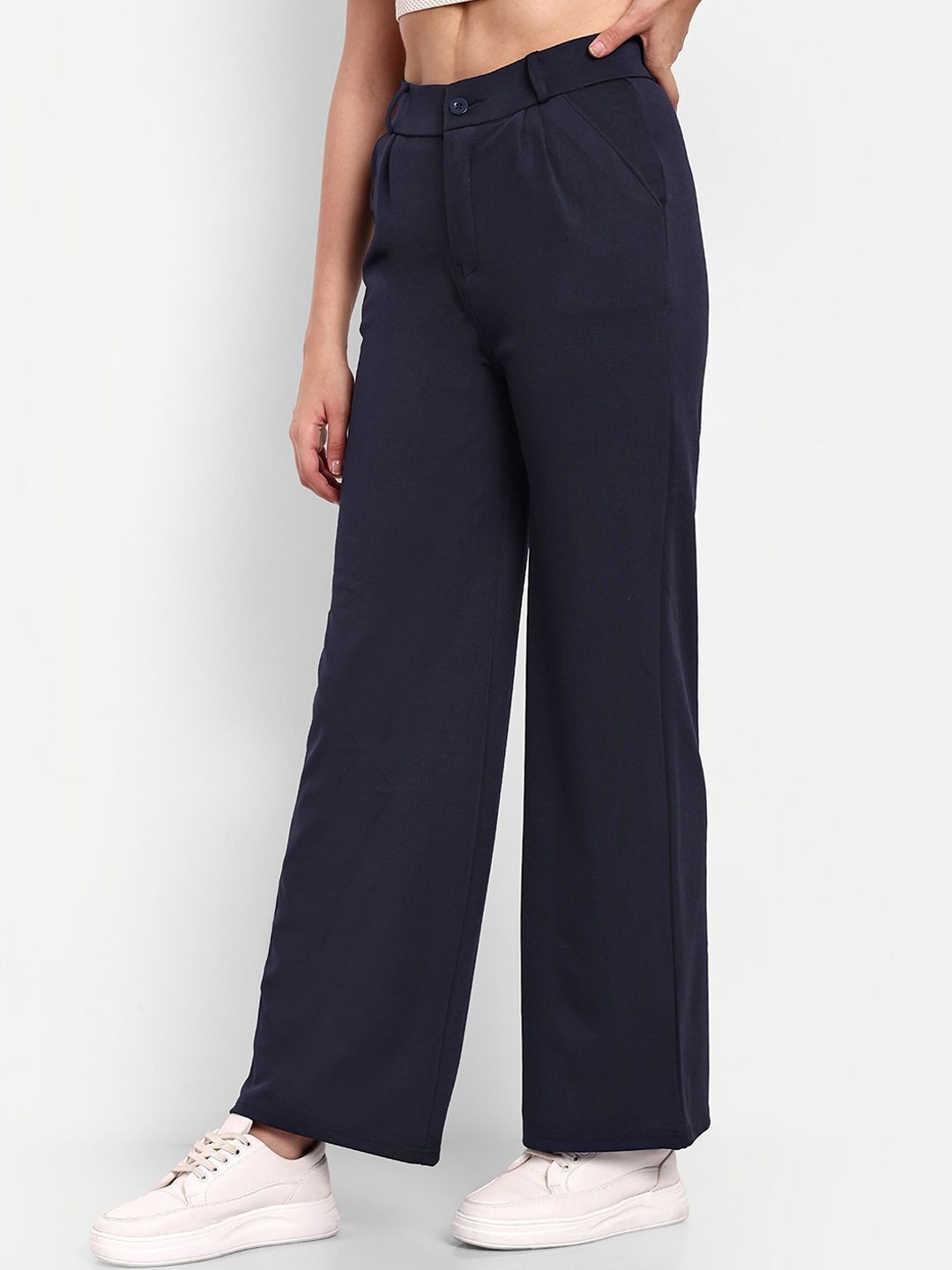 broadstar Women Loose Fit Blue Viscose Rayon Trousers-picture-26