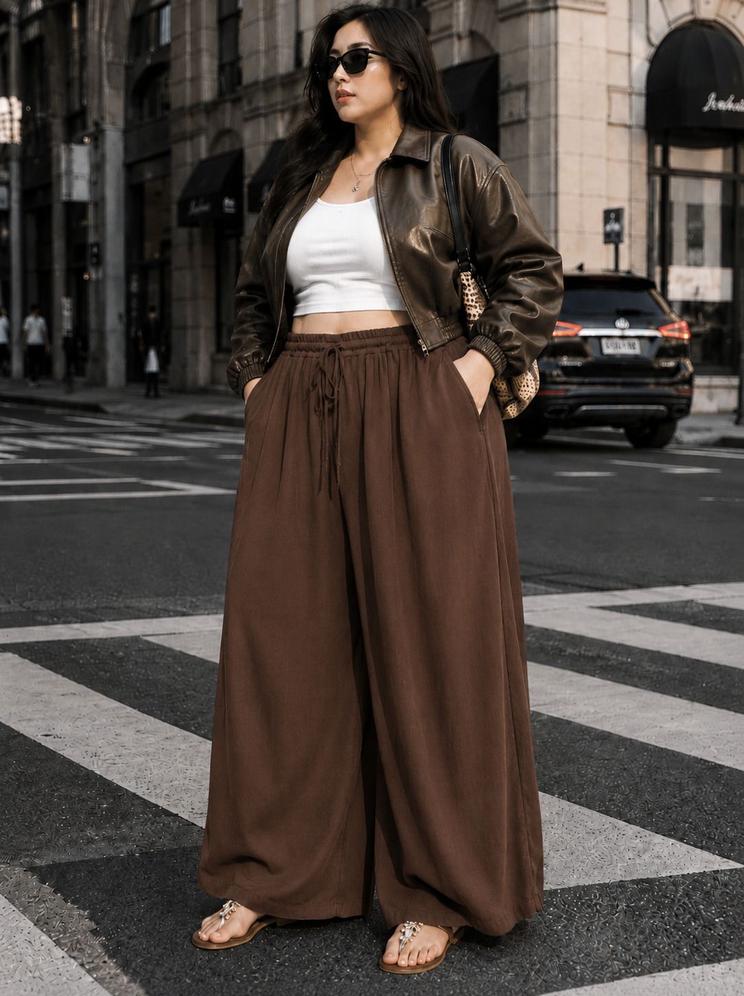 metronaut Relaxed Women Brown Polyester Trousers-picture-26