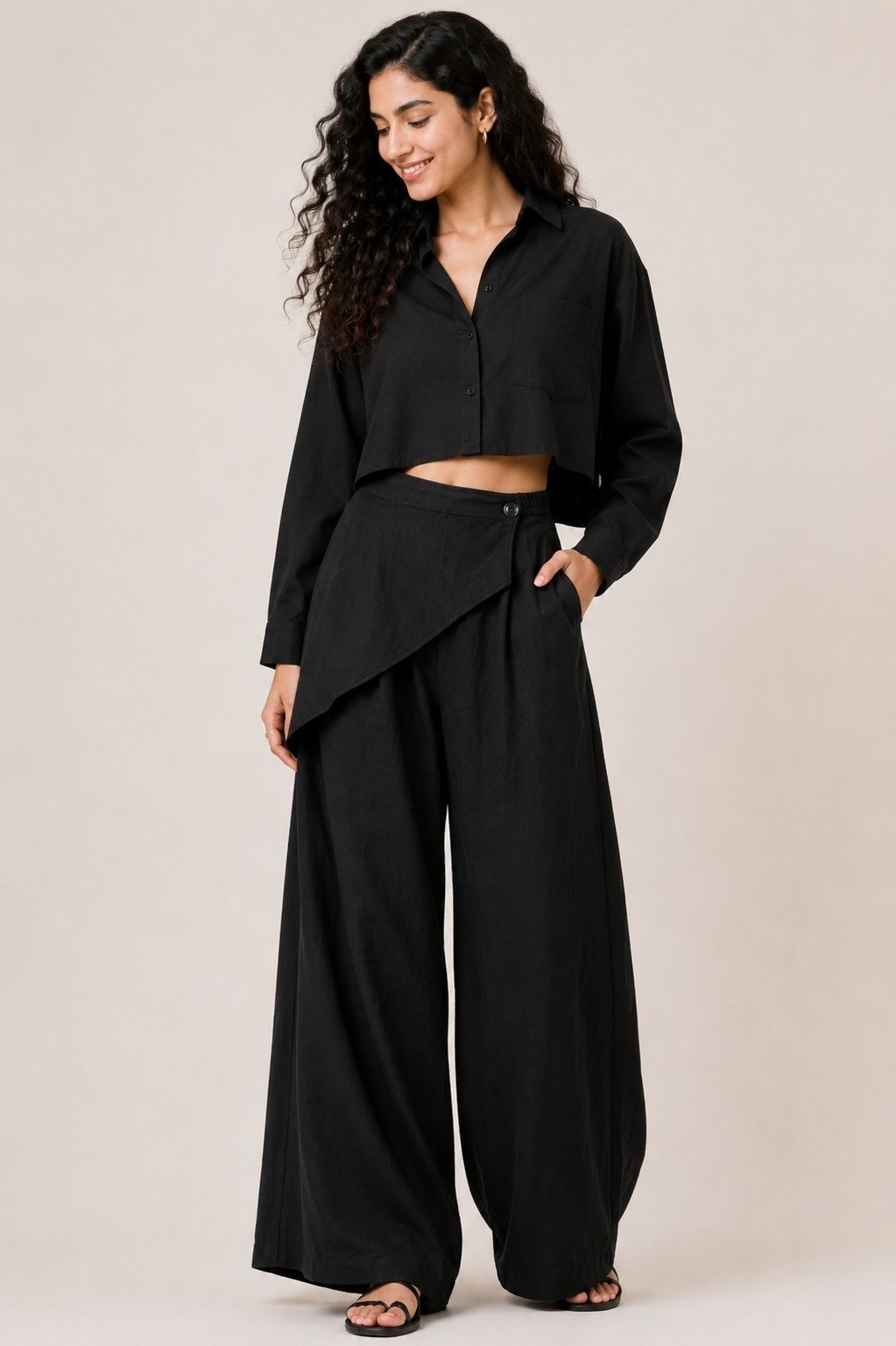 youtiqueindia Solid Linen Women Harem Pants-picture-8