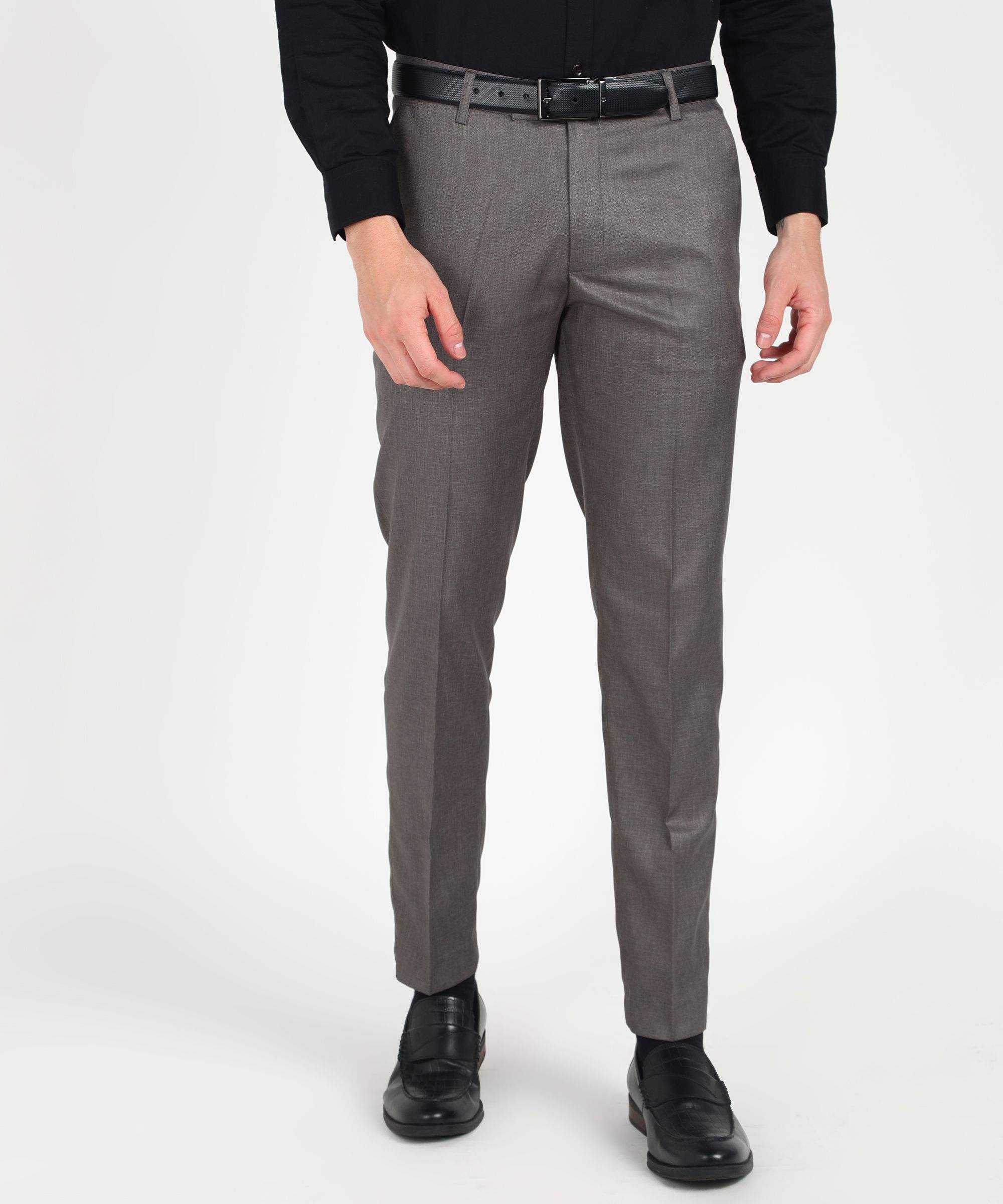 sam & jack Men Relaxed Grey Viscose Rayon Trousers-picture-12