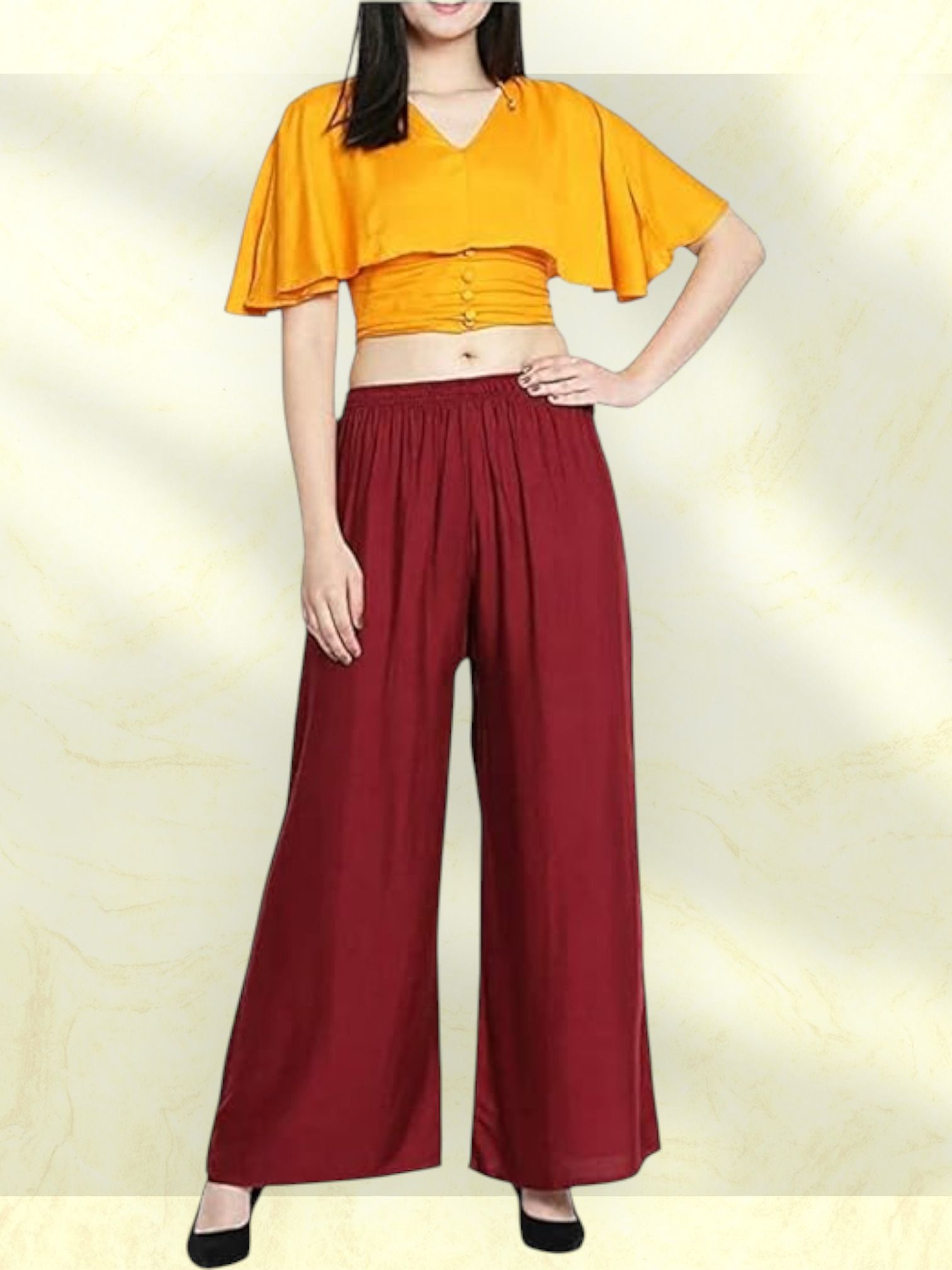 acd Women Comfort Fit Maroon Viscose Rayon Trousers-picture-28