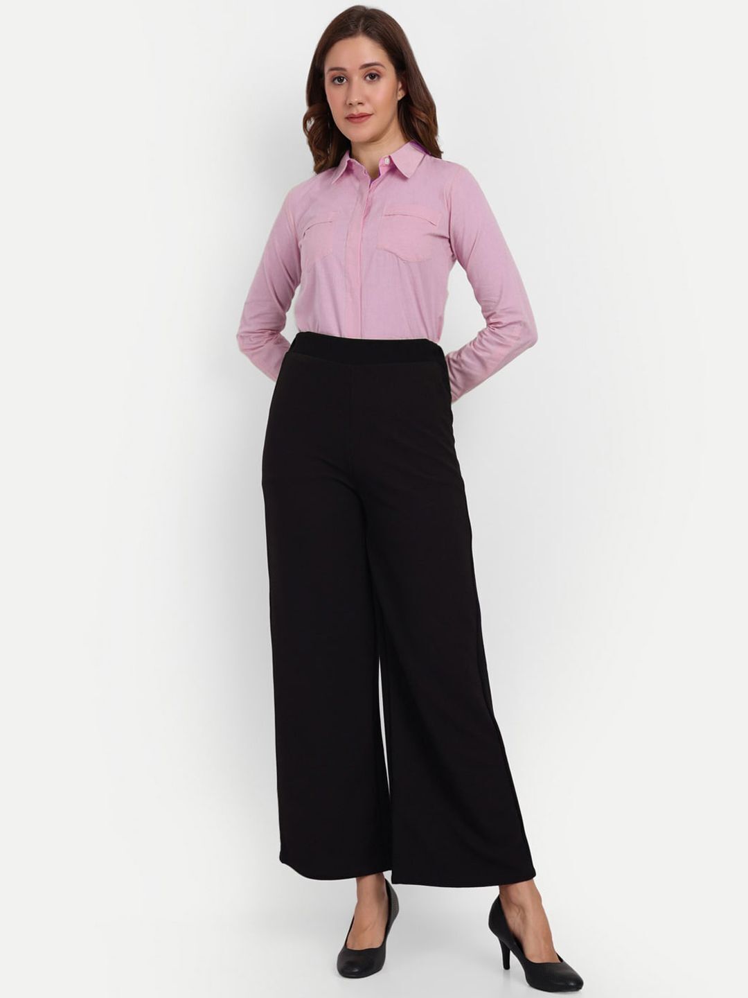 broadstar Women Loose Fit Black Lycra Blend Trousers-picture-14
