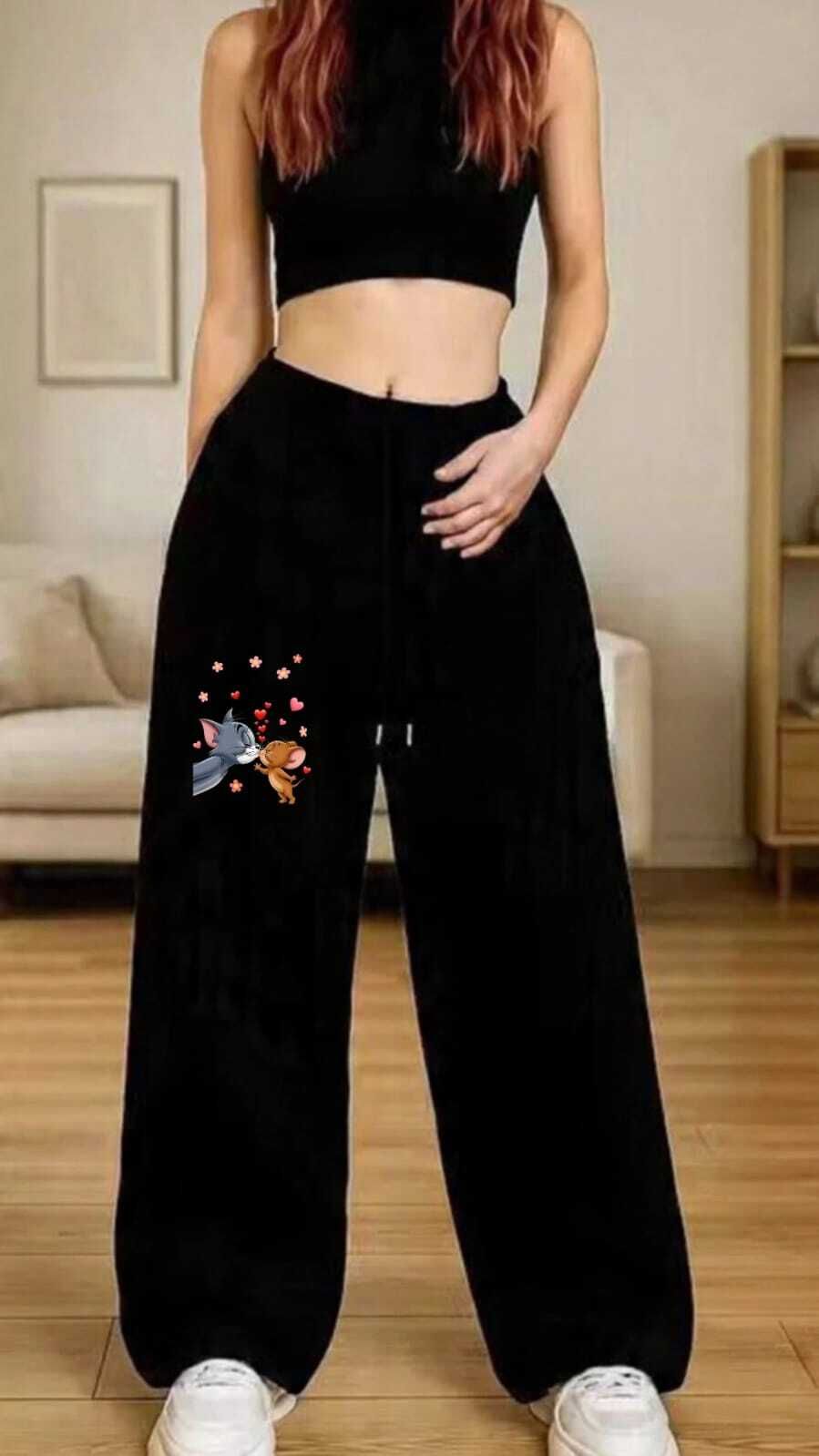 canversmartco Women Printed Black Track Pants-picture-47