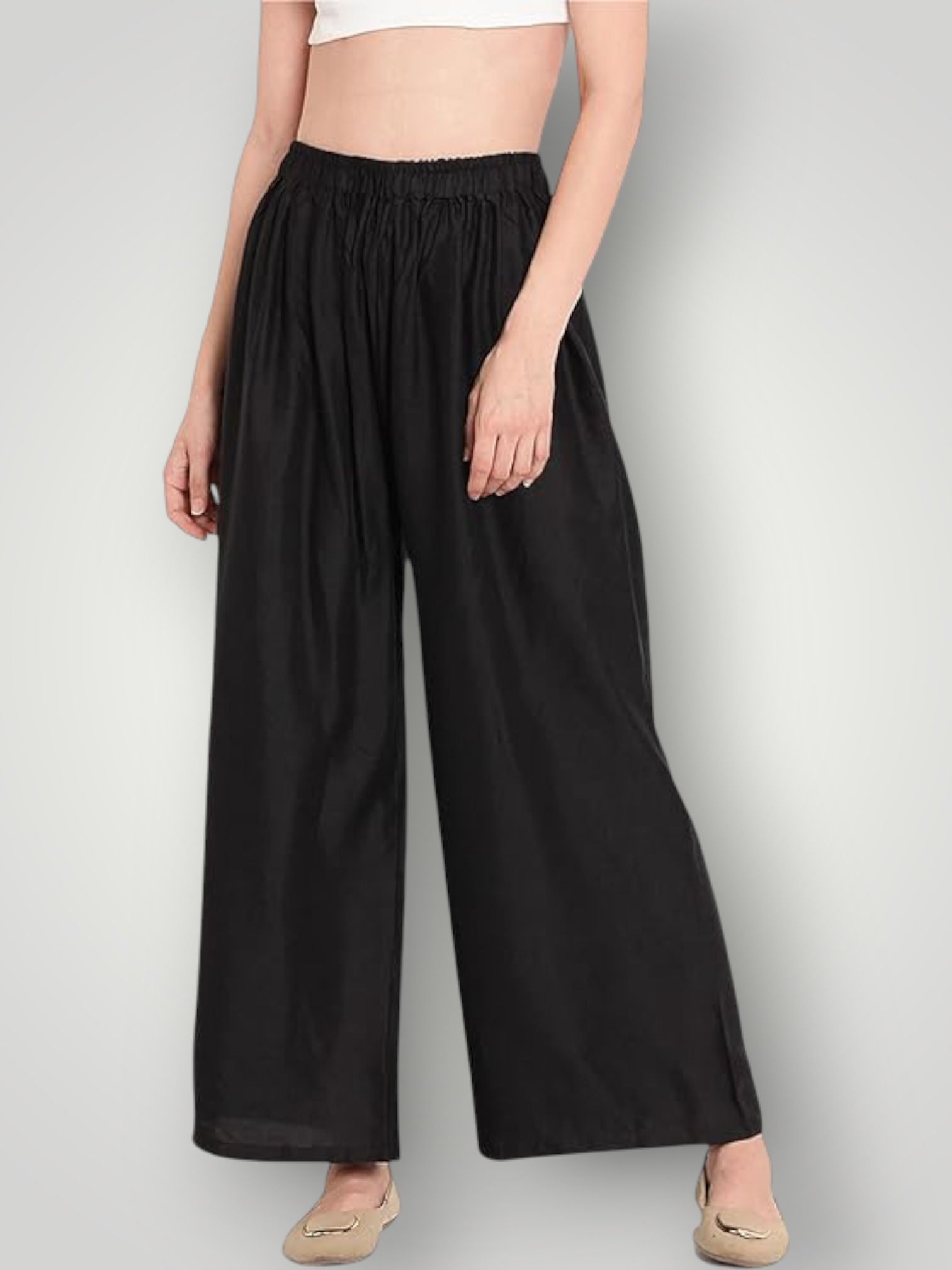 Women Comfort Fit Black Viscose Rayon Trousers-image-49