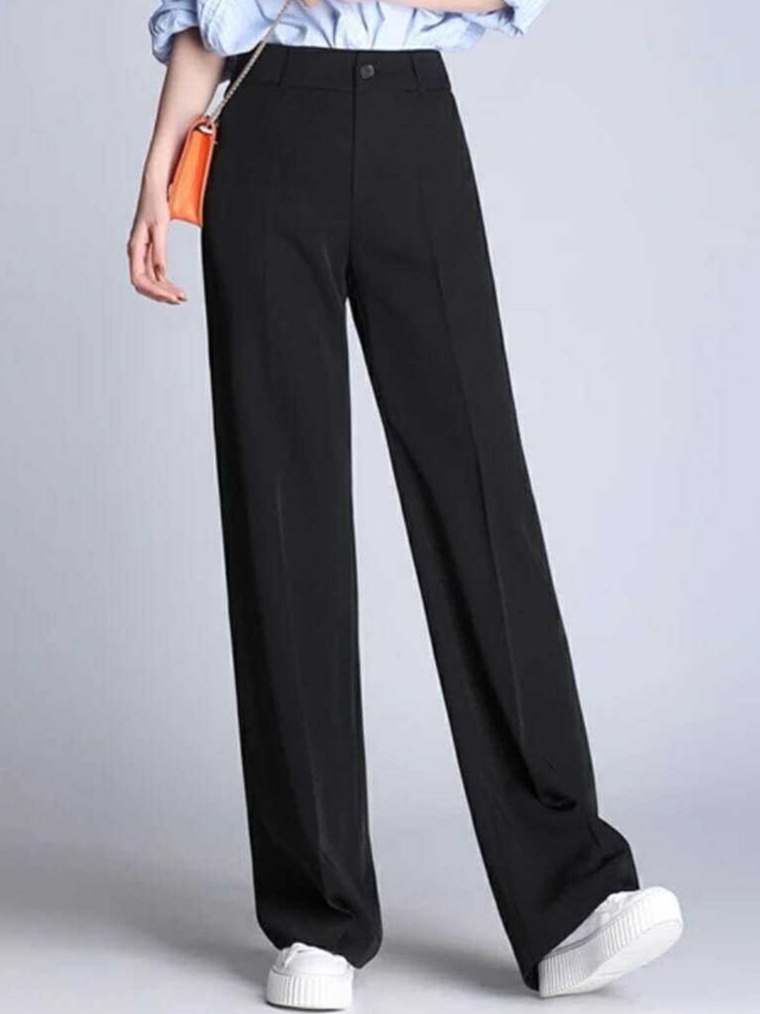 next one Women Loose Fit Black Lycra Blend Trousers-picture-39