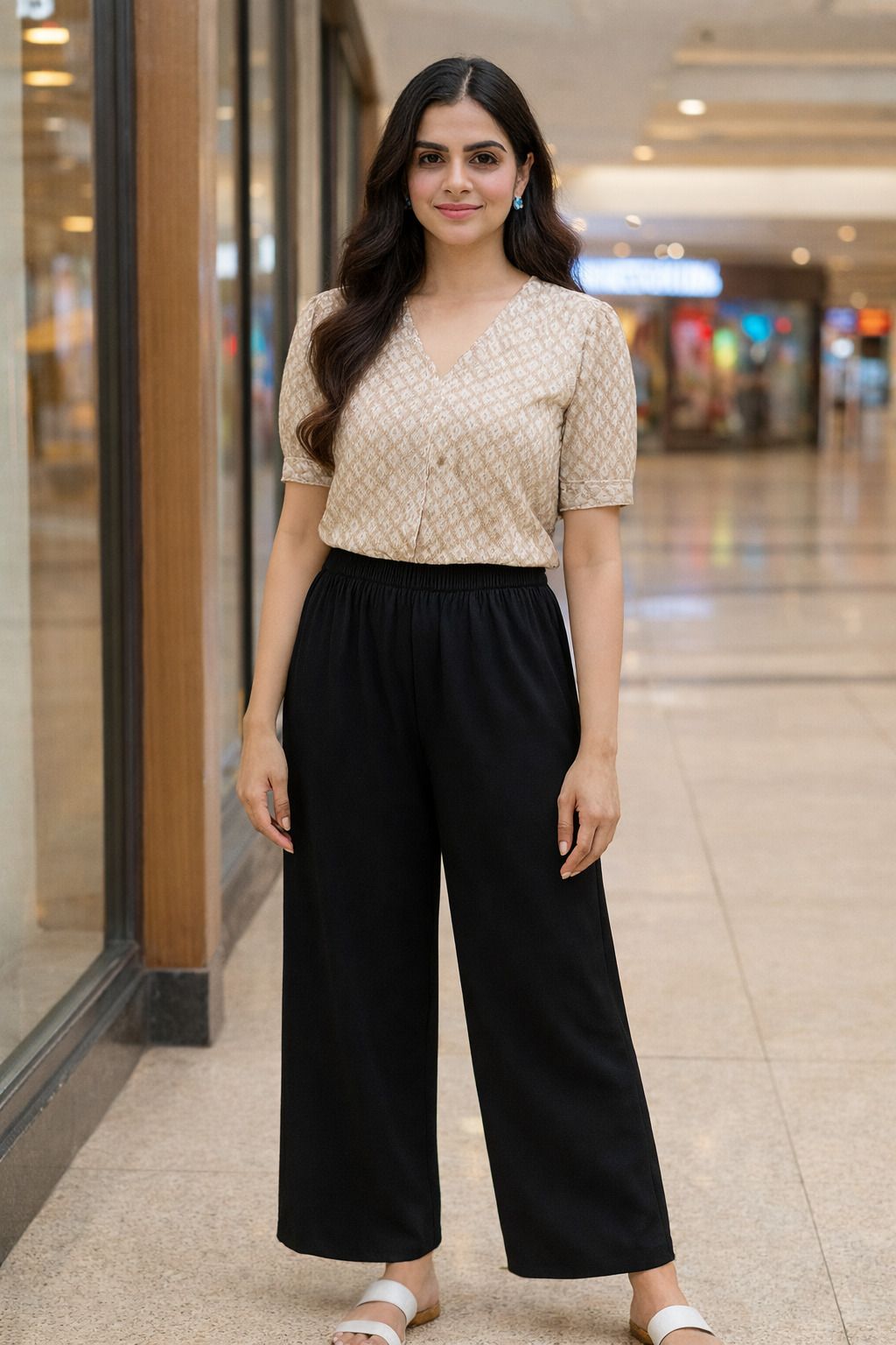 tara clothings Women Relaxed Black Cotton Blend Trousers-picture-45