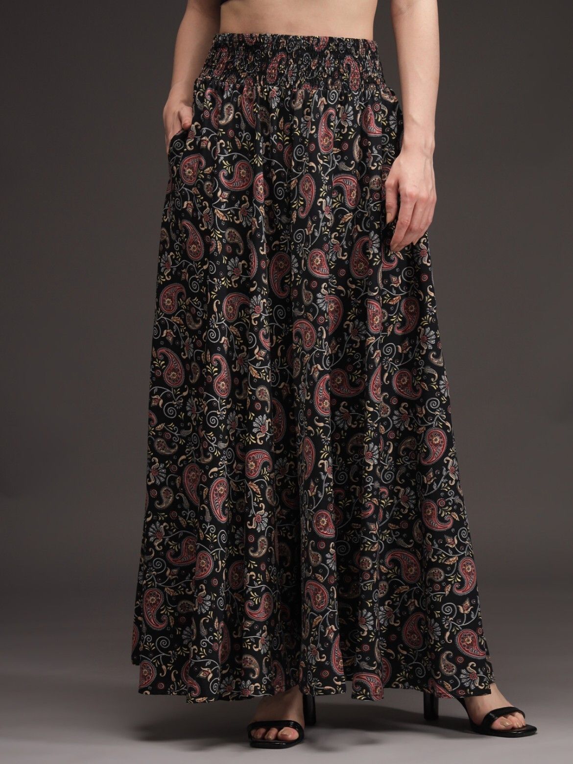 scube designs Women Flared Brown Viscose Rayon Trousers-picture-26