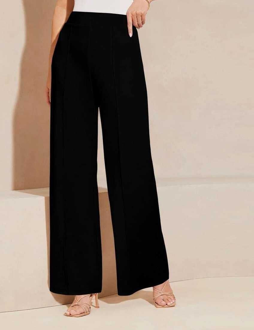 gheiebvdo Women Regular Fit Black Viscose Rayon Trousers-picture-25