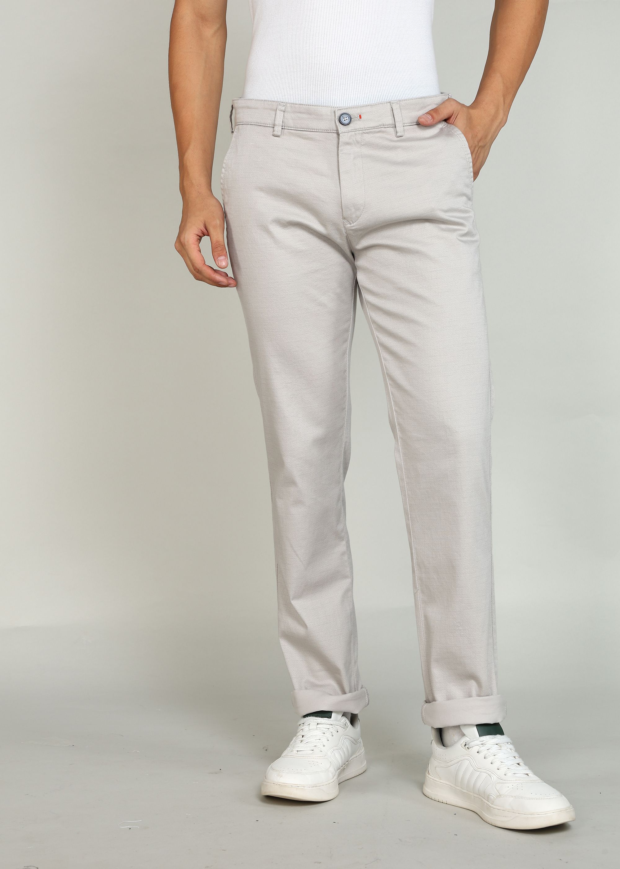 killer Men Slim Fit Grey Cotton Blend Trousers-picture-25