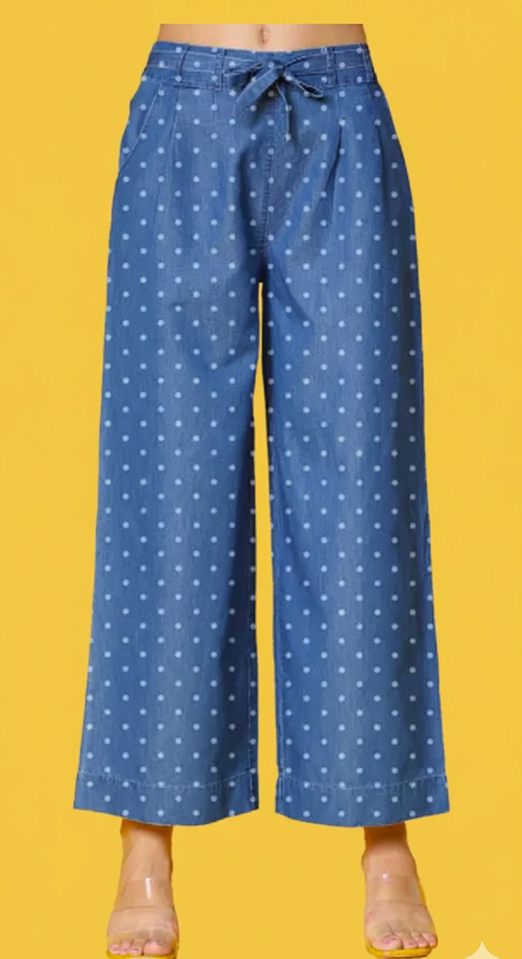 Women Flared Blue Cotton Blend Trousers-image-37