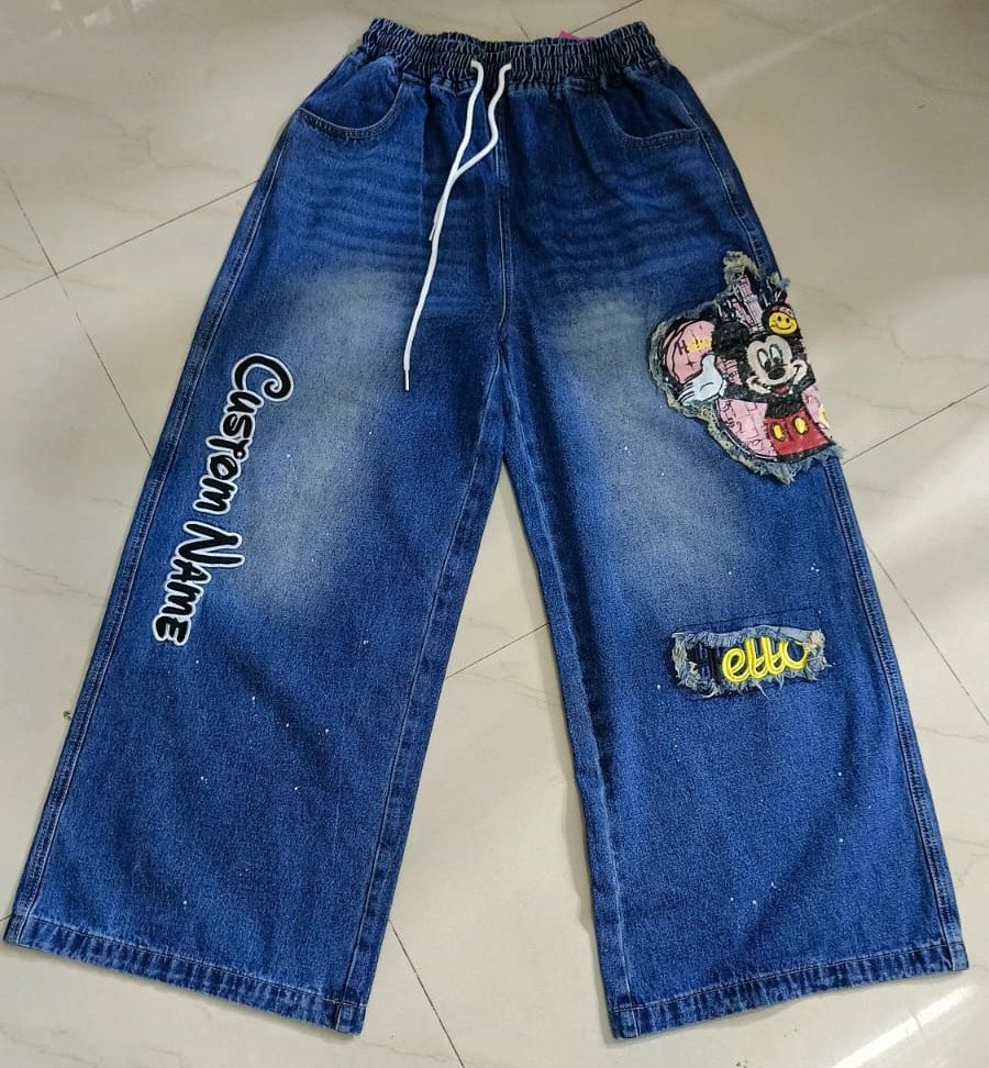 Women Loose Fit, Comfort Fit Blue Cotton Blend Trousers-image-10