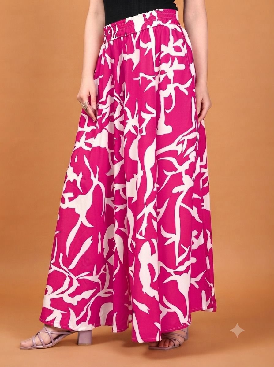 Women Flared Pink Cotton Blend Trousers-image-15