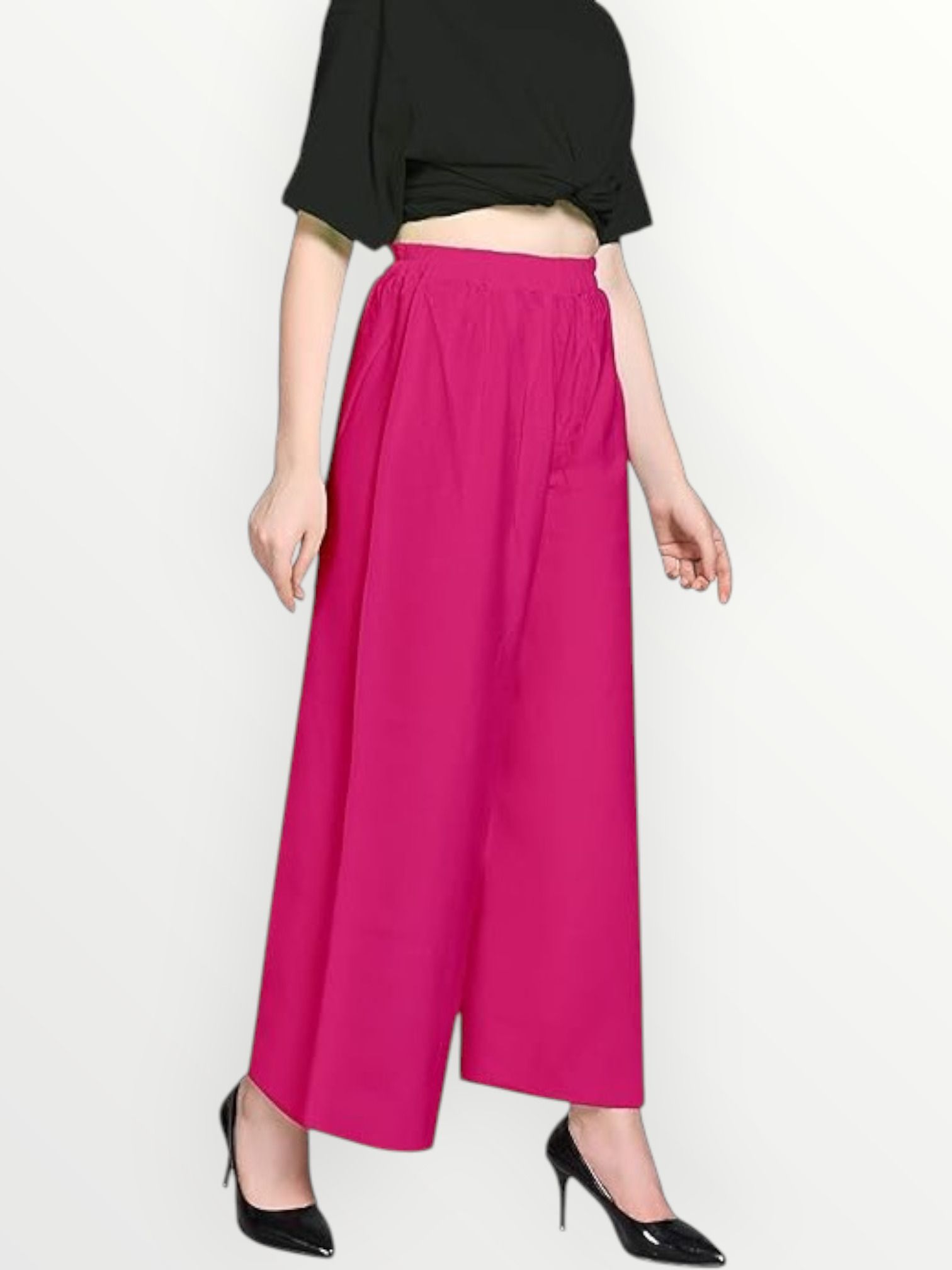 acd Women Comfort Fit Pink Viscose Rayon Trousers-picture-32