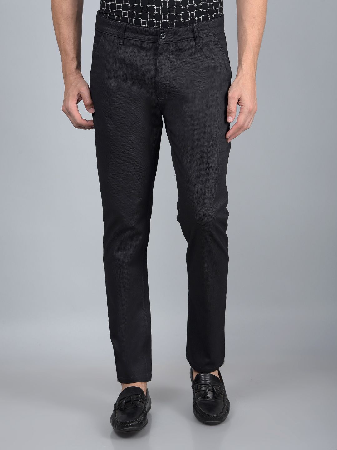 crimsoune club Men Slim Fit Black Pure Cotton Trousers-picture-16