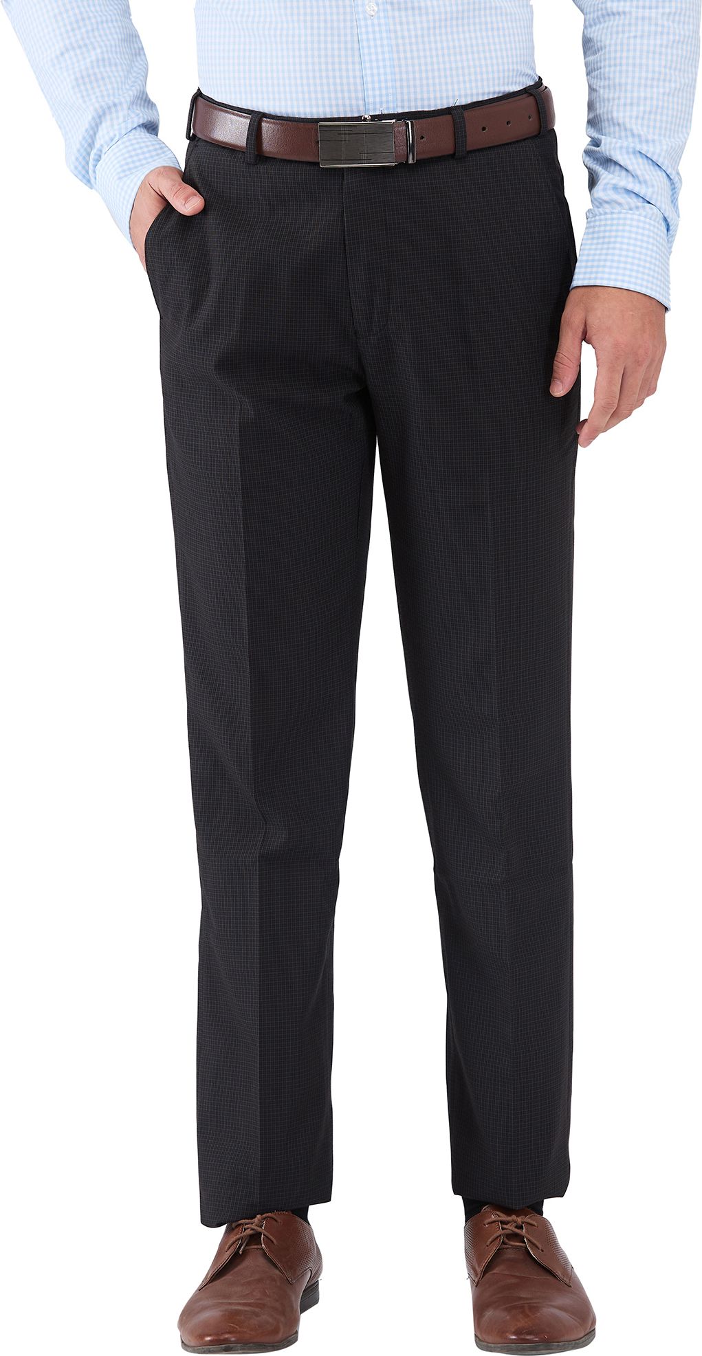park avenue Men Regular Fit Brown Polyester Trousers-picture-12