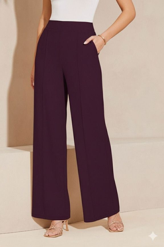 Women Regular Fit Maroon Viscose Rayon Trousers-image-16
