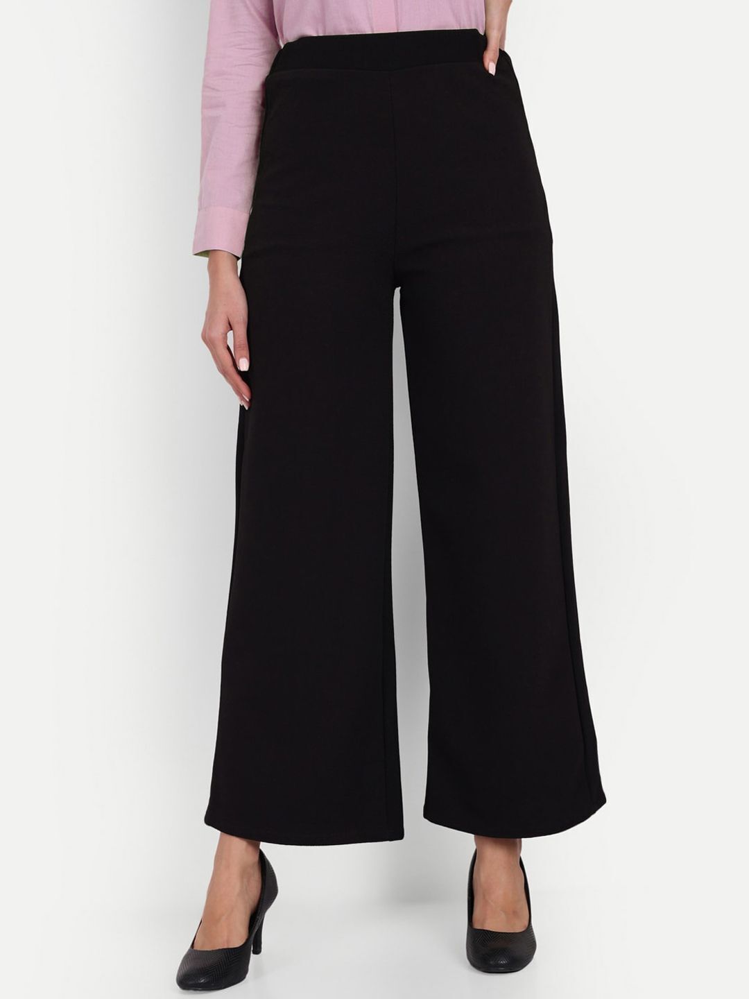 broadstar Women Regular Fit Black Lycra Blend Trousers-picture-47
