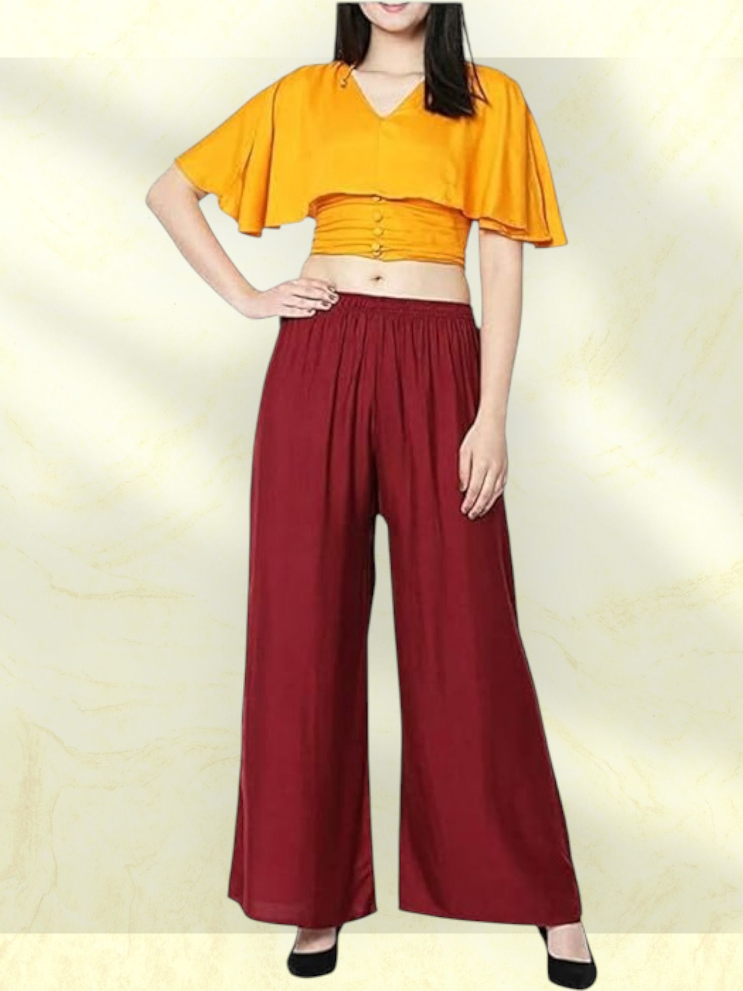 acd Women Comfort Fit Maroon Viscose Rayon Trousers-picture-36