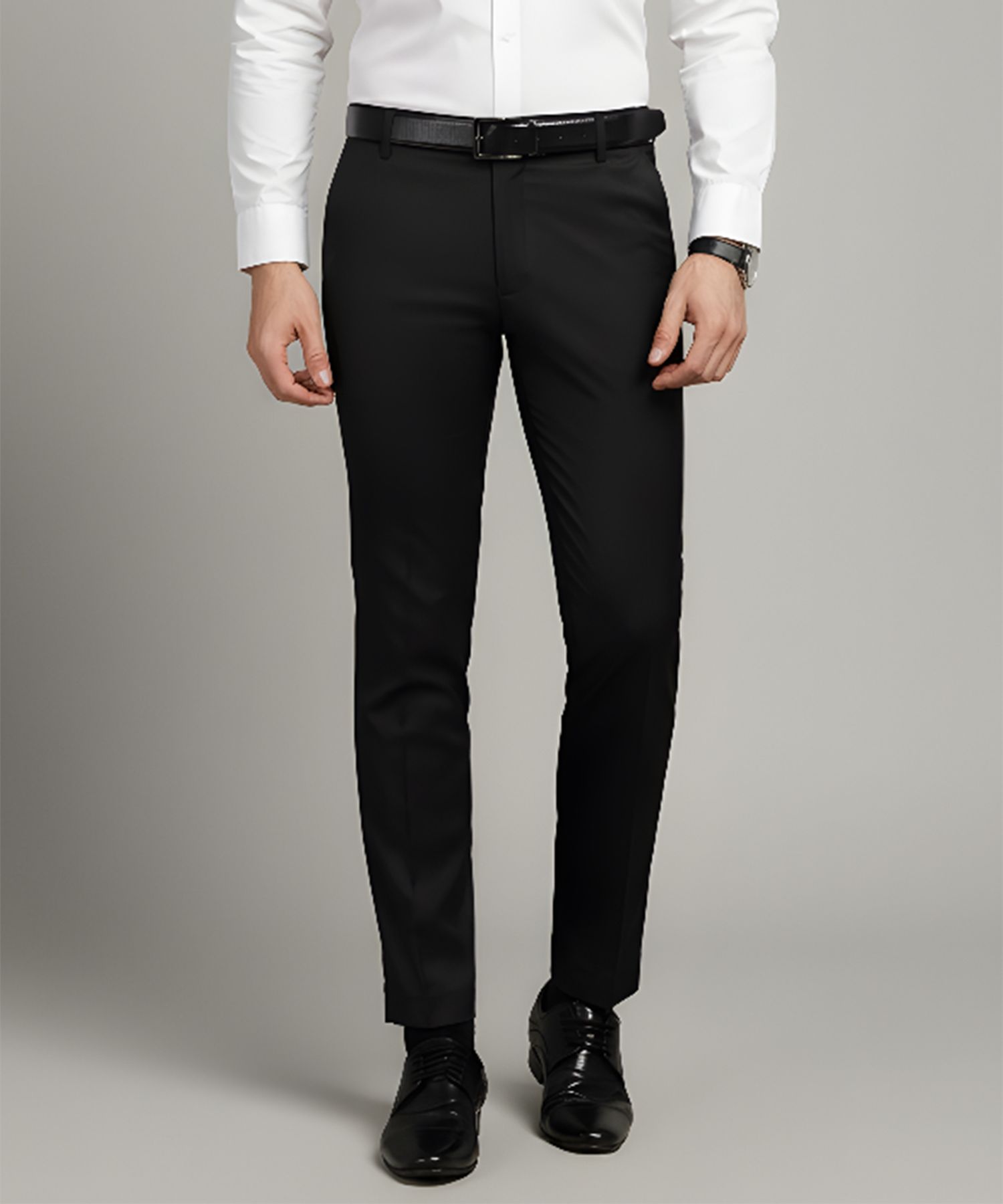 metronaut Regular Fit Men Black Viscose Rayon Trousers-picture-22
