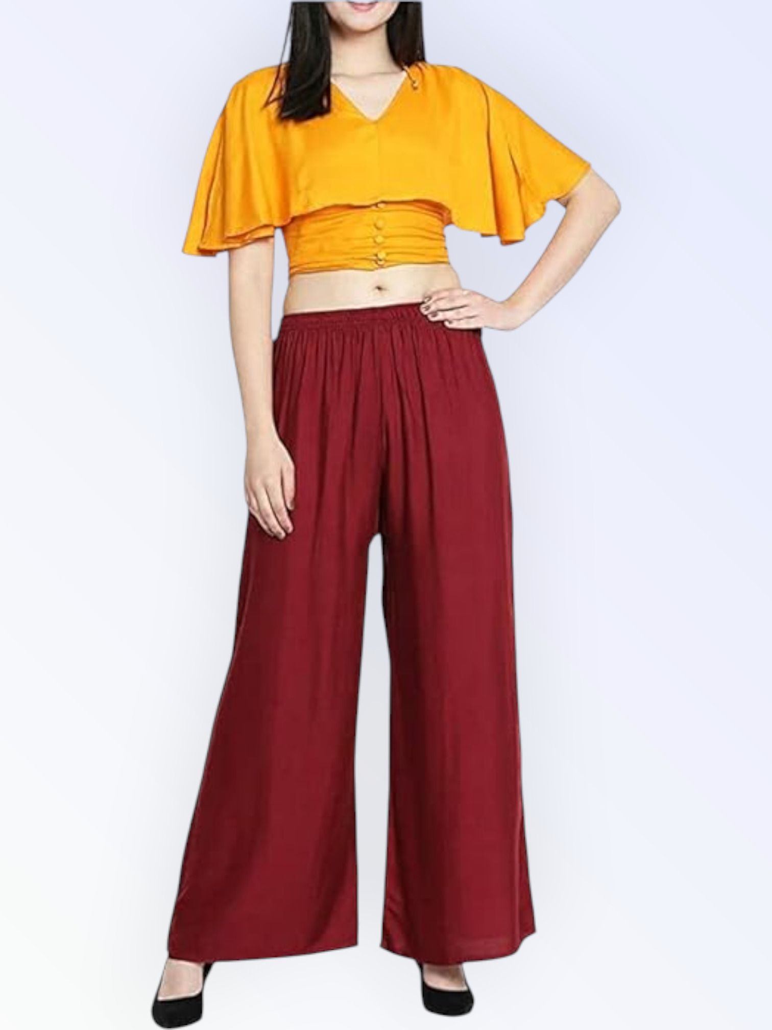 acd Women Comfort Fit Maroon Viscose Rayon Trousers-picture-49