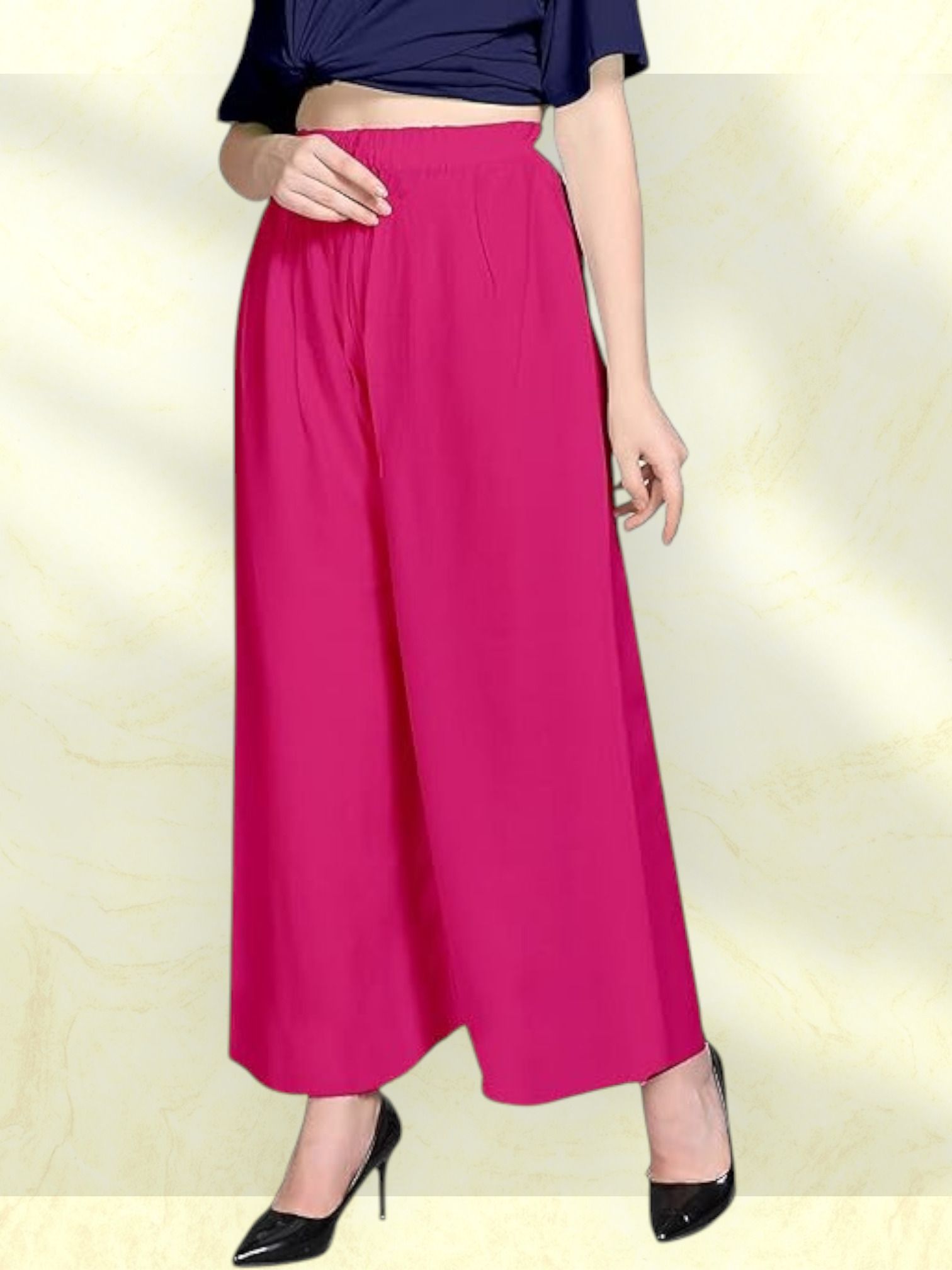 acd Women Comfort Fit Pink Viscose Rayon Trousers-picture-18