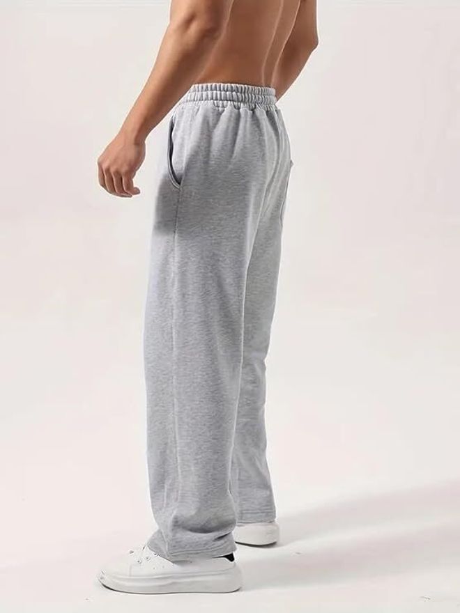 Men Solid Grey Track Pants