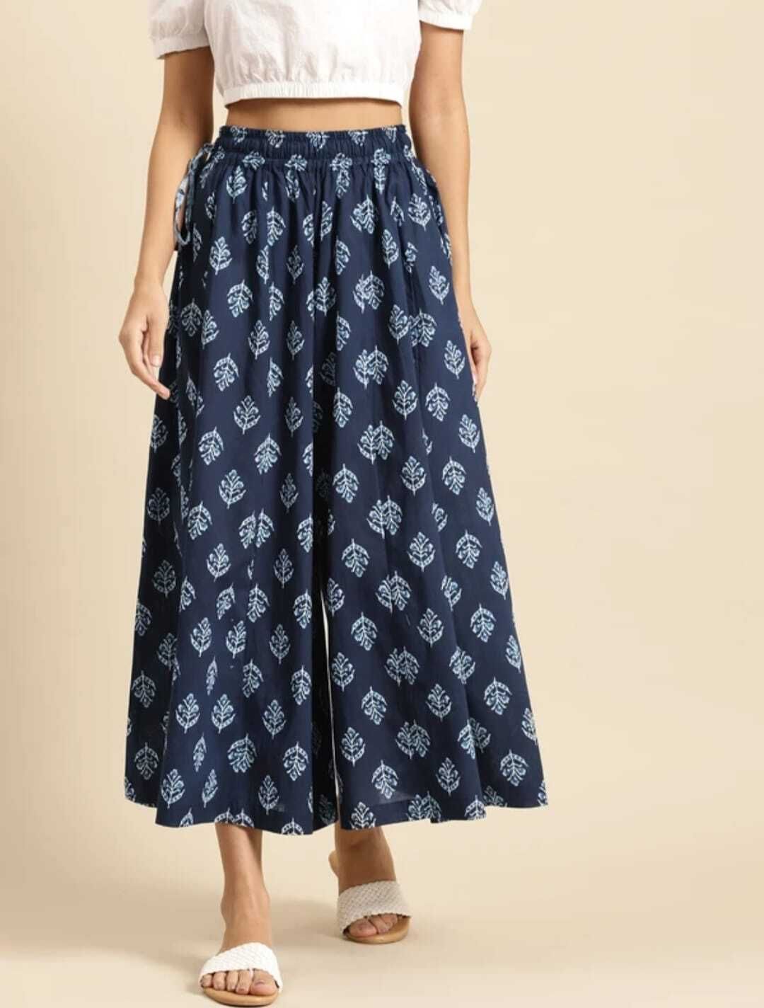 Women Regular Fit Blue Viscose Rayon Trousers-image-17