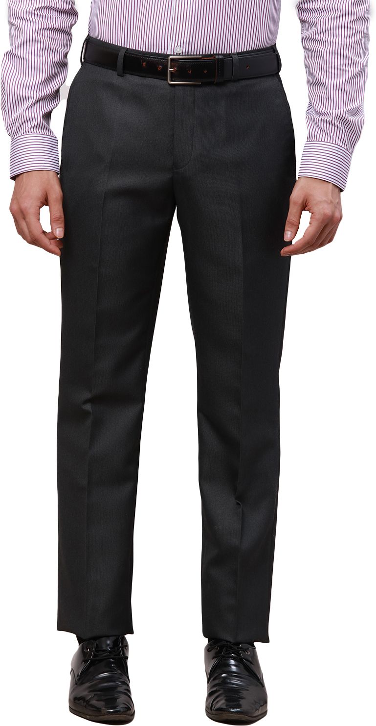 park avenue Men Regular Fit Dark Green Polyester Trousers-picture-13