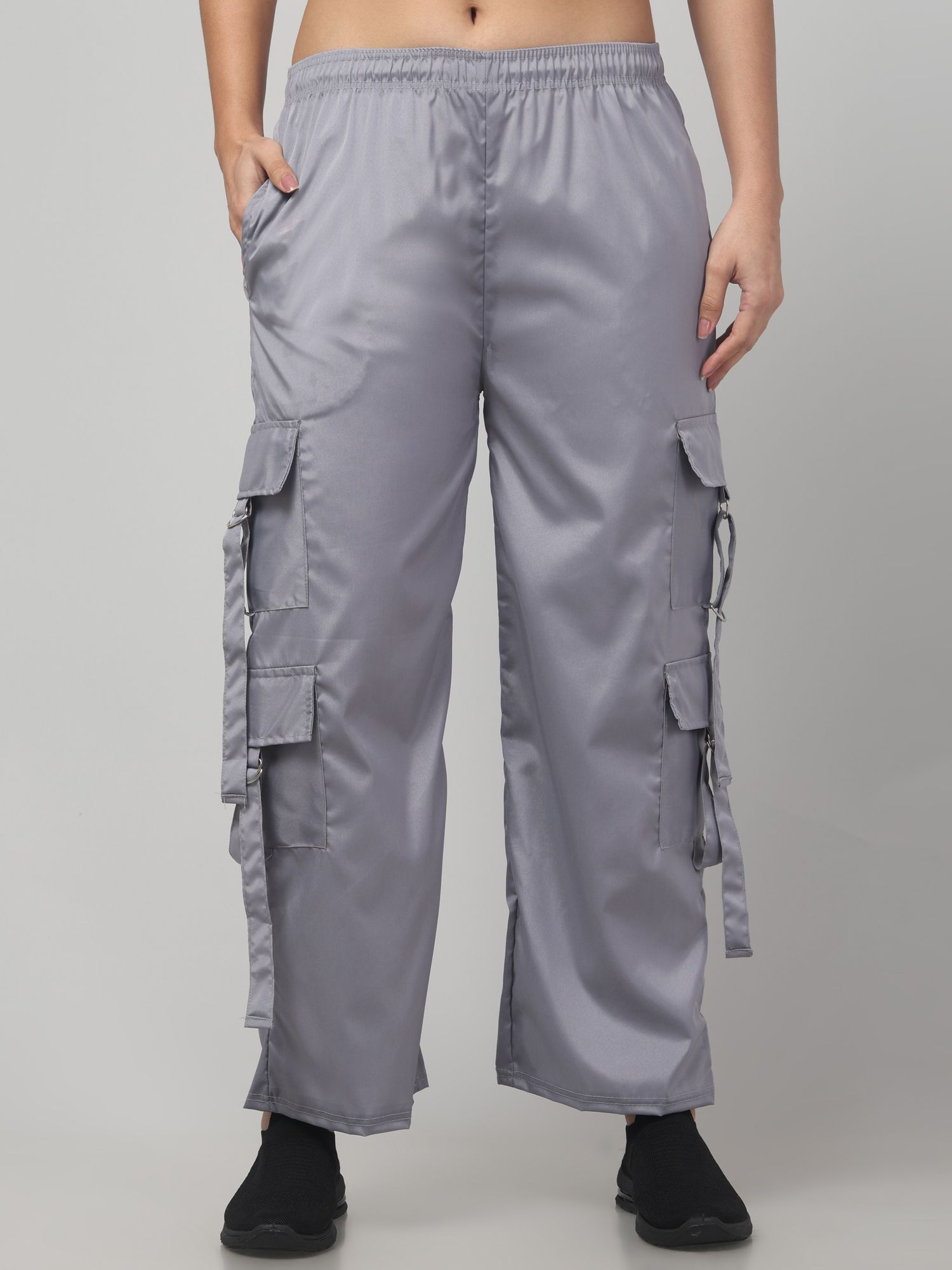 diamond ruby Women Solid Grey Track Pants-picture-10