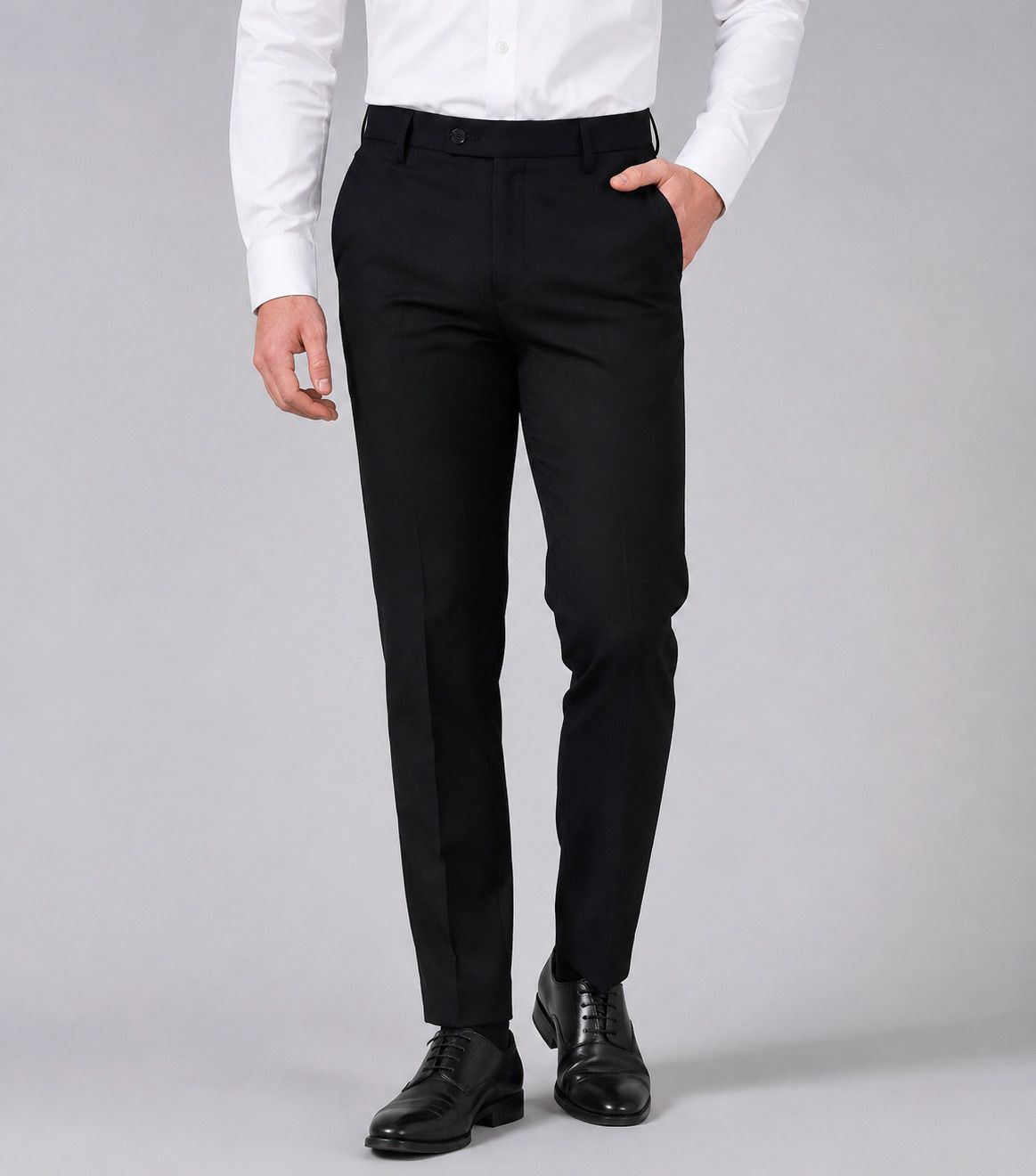 metronaut Regular Fit Men Black Cotton Blend Trousers-picture-28