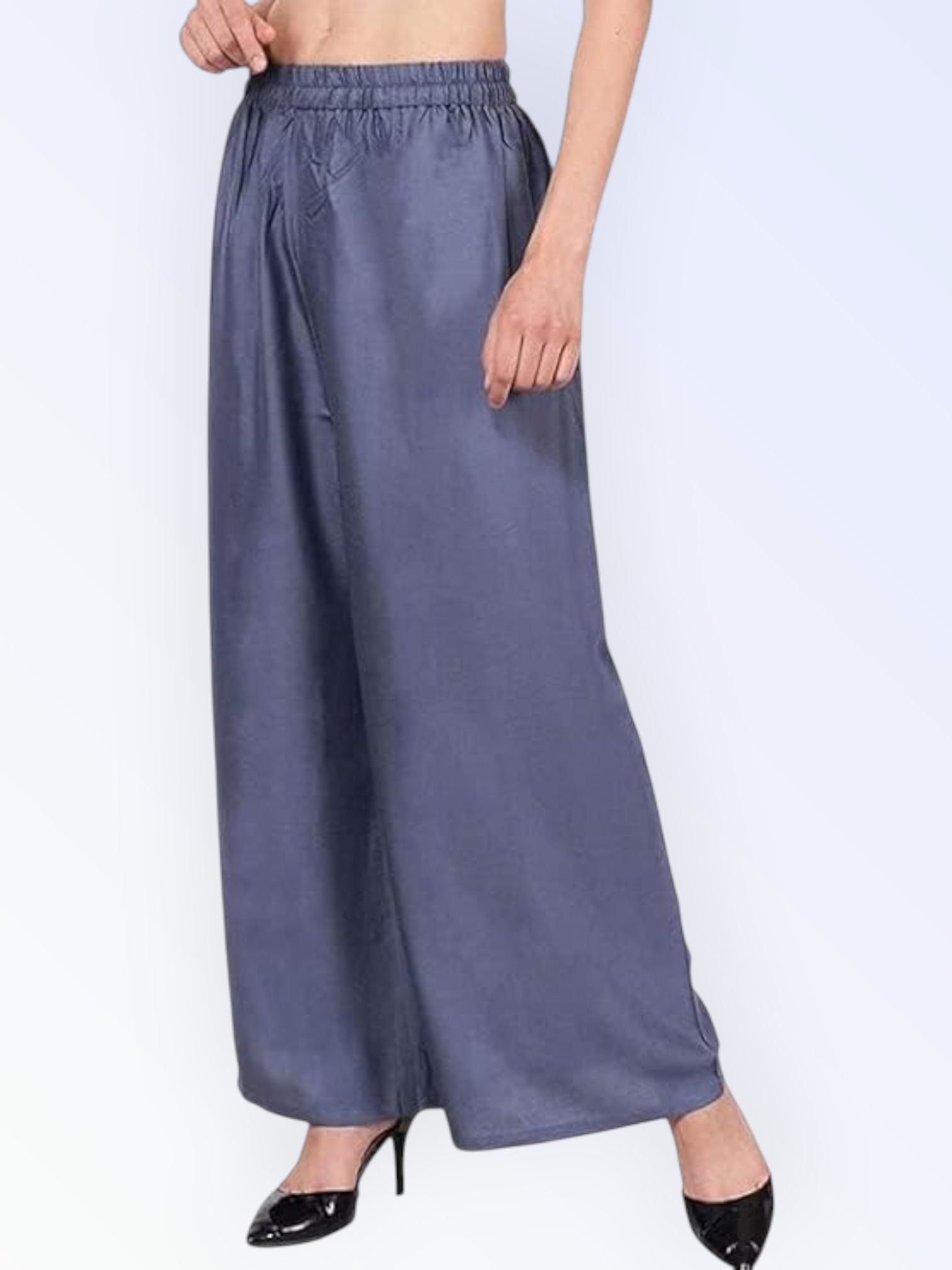 acd Women Comfort Fit Grey Viscose Rayon Trousers-picture-16