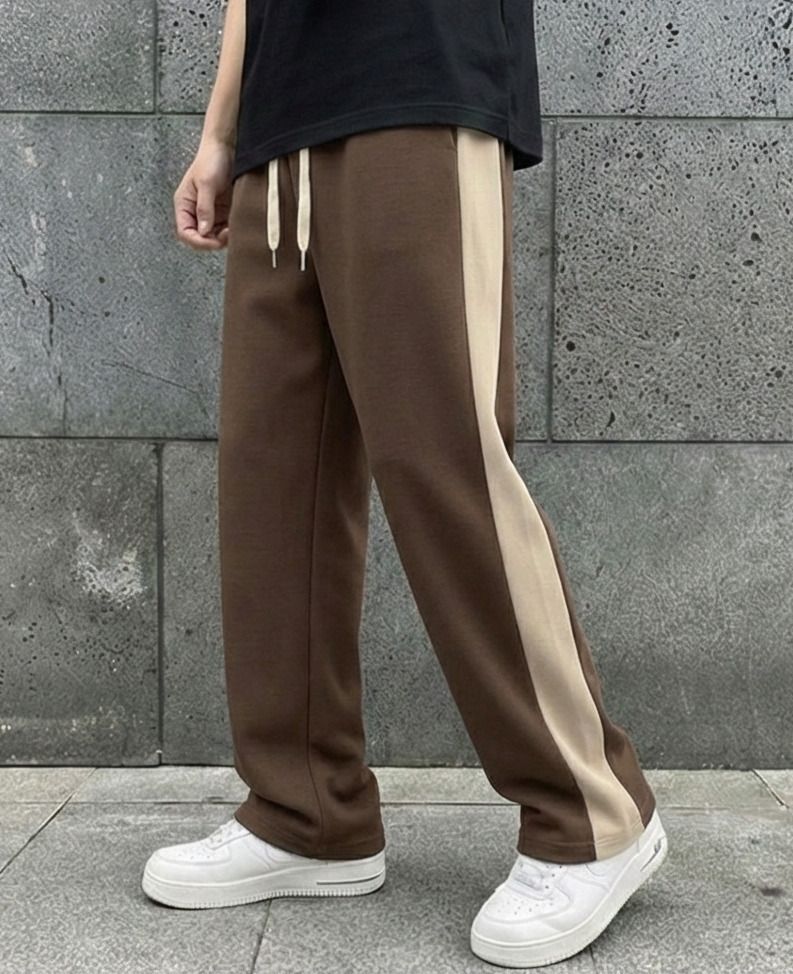 Men Loose Fit Brown Lycra Blend Trousers-image-19