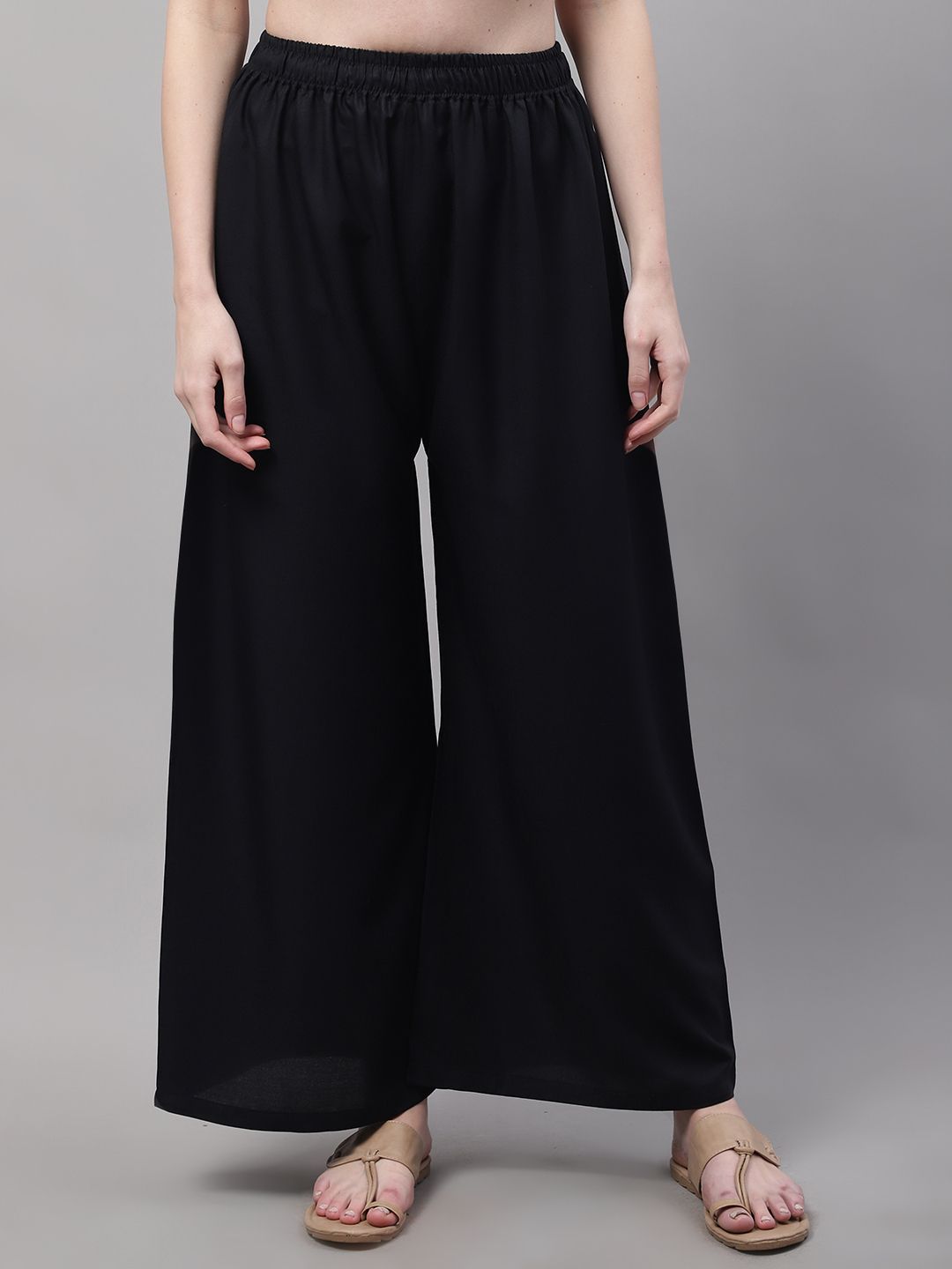 valles365 by s.c. Men Flared Black Viscose Rayon Trousers-picture-35