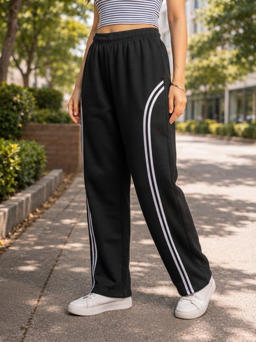 maykr Women Solid Black Track Pants-picture-40