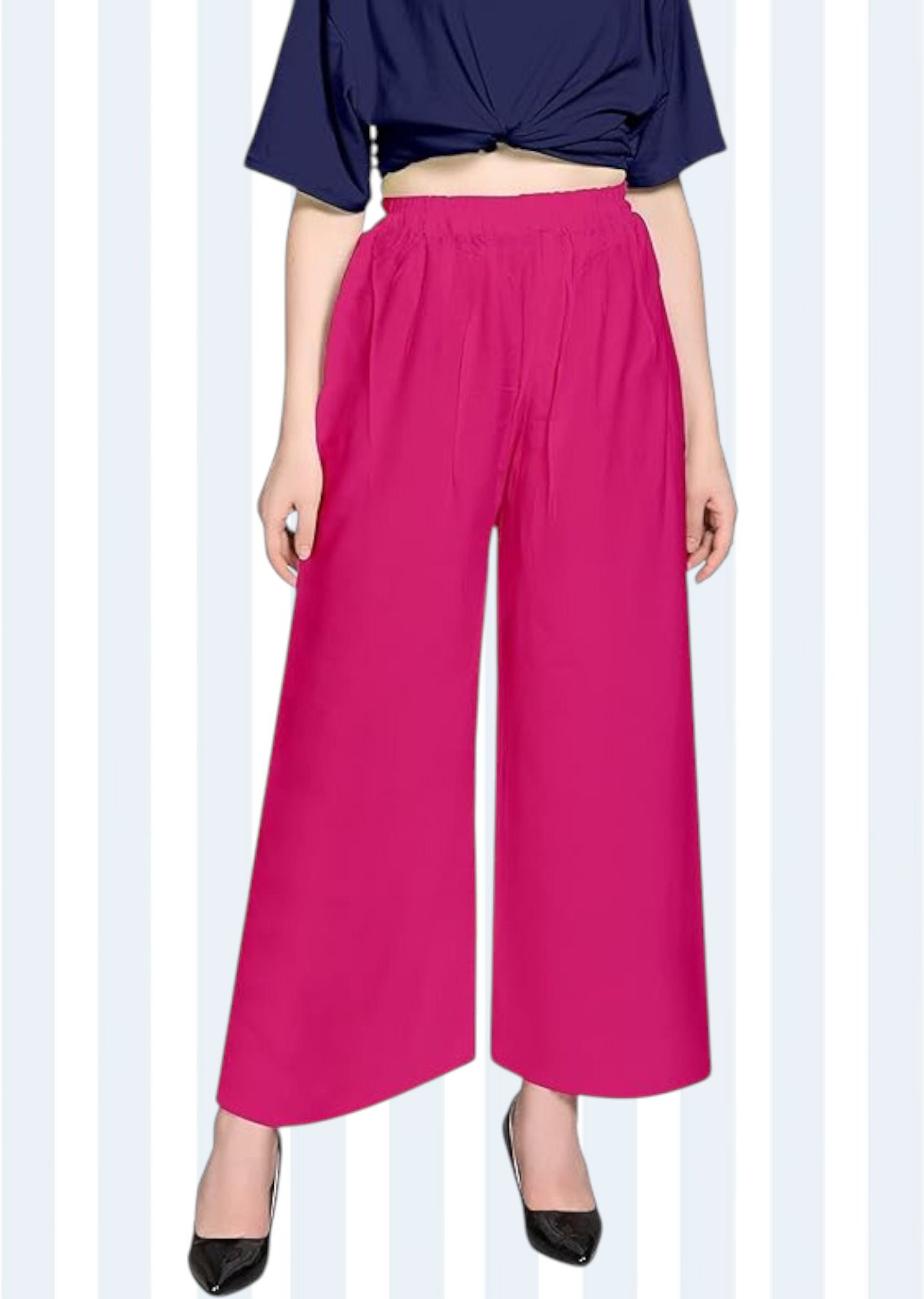 acd Women Comfort Fit Pink Viscose Rayon Trousers-picture-3