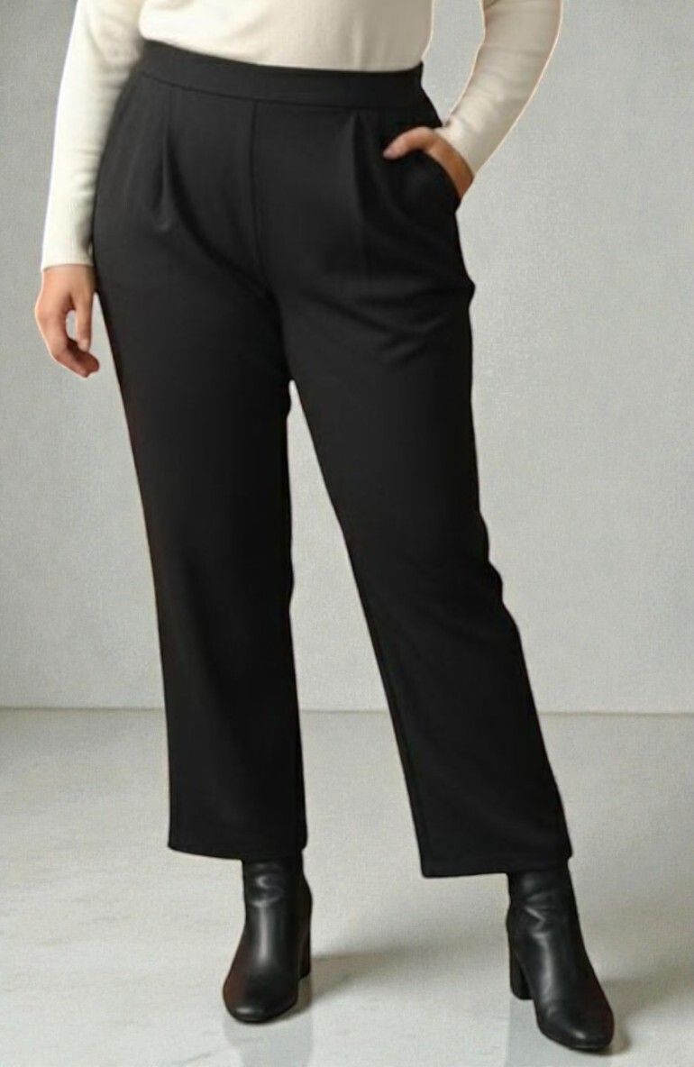sqew Women Loose Fit Black Polyester Trousers-picture-30