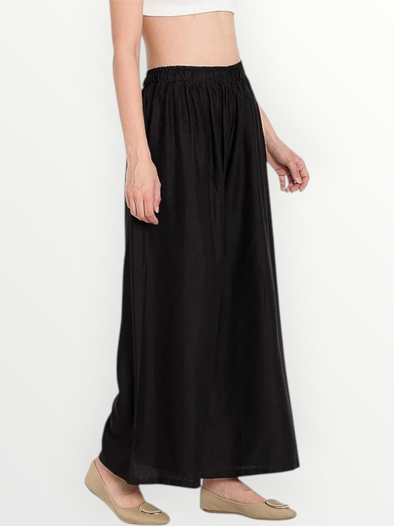 Women Comfort Fit Black Viscose Rayon Trousers-image-39